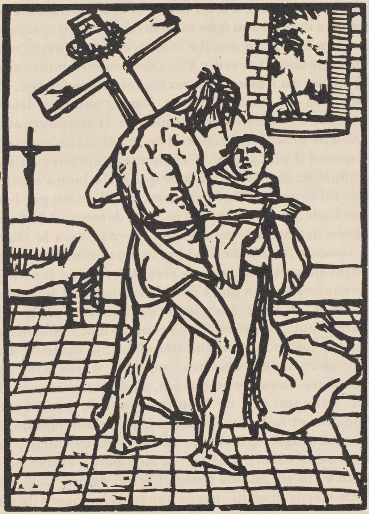Émile Bernard, Composition (Morane, No. 100), Les Petites Fleurs de St. Françoise, Limited Edition Woodcut
