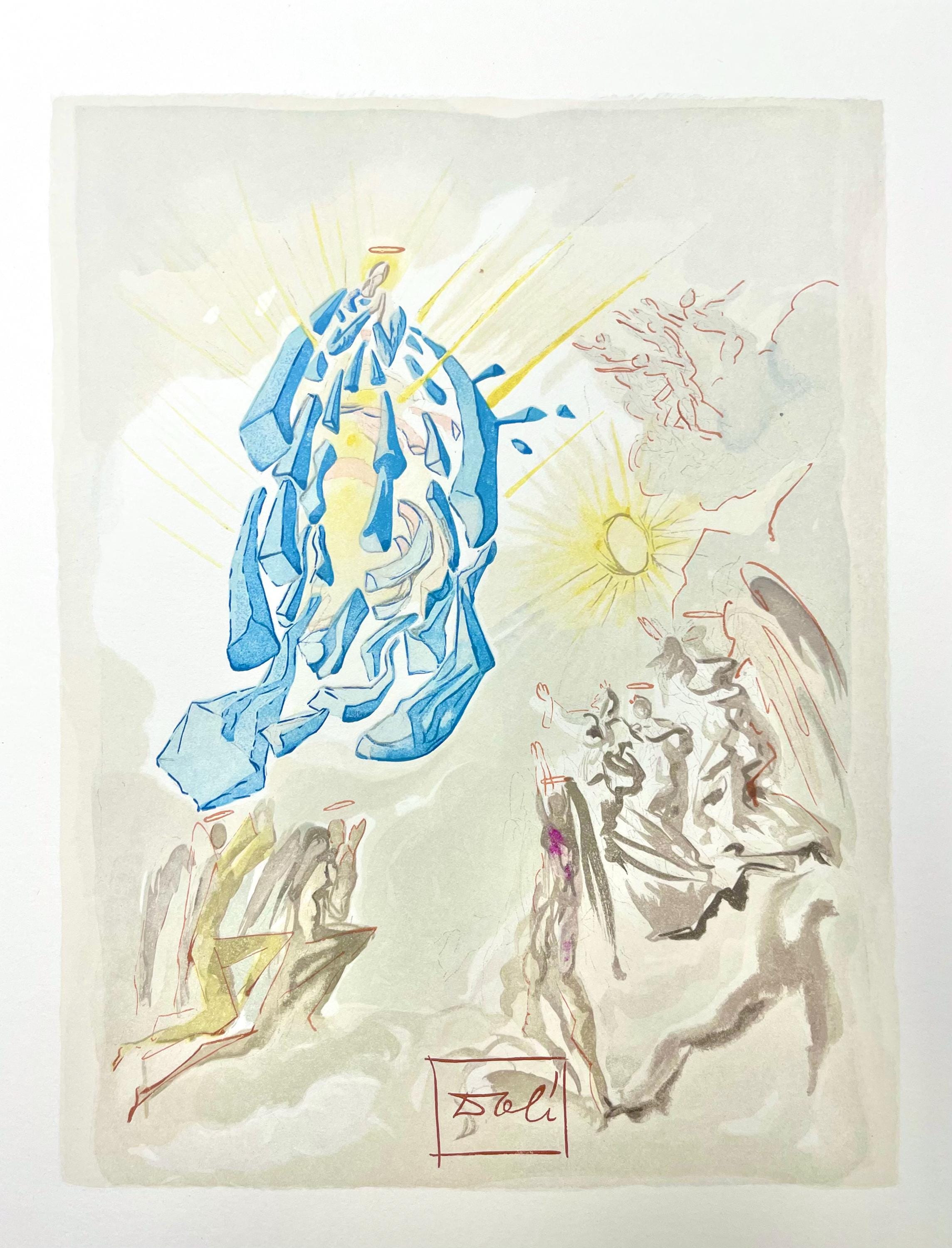 Salvador Dali, Paradies XXVII (Field 189-200; Michler/Löpsinger 1039-1138), Die Göttliche Komödie, Signed, Limited Edition Woodcut
