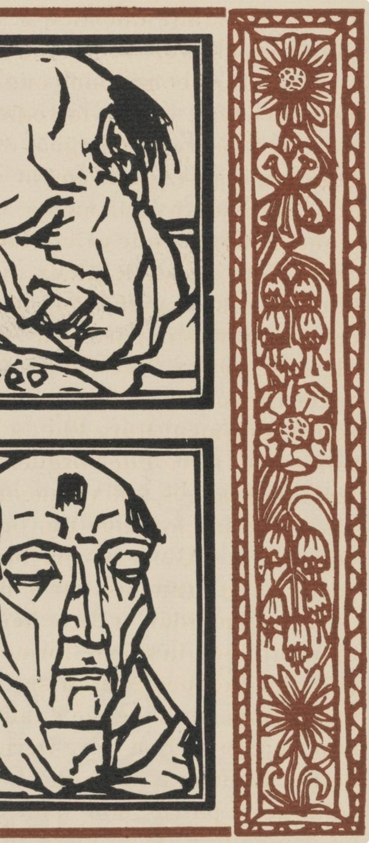 Émile Bernard, Composition (Morane, No. 100), Les Petites Fleurs de St. Françoise, Limited Edition Woodcut