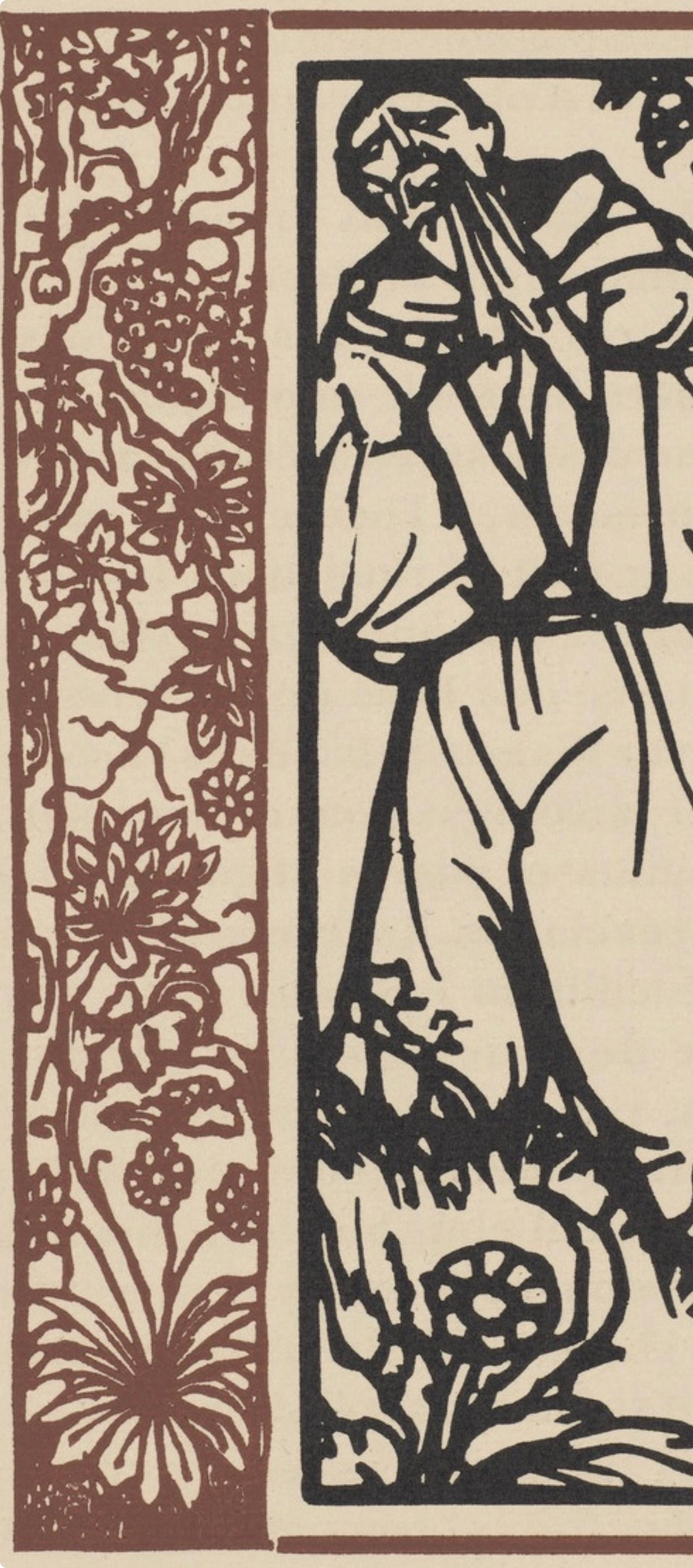 Émile Bernard, Composition (Morane, No. 100), Les Petites Fleurs de St. Françoise, Limited Edition Woodcut