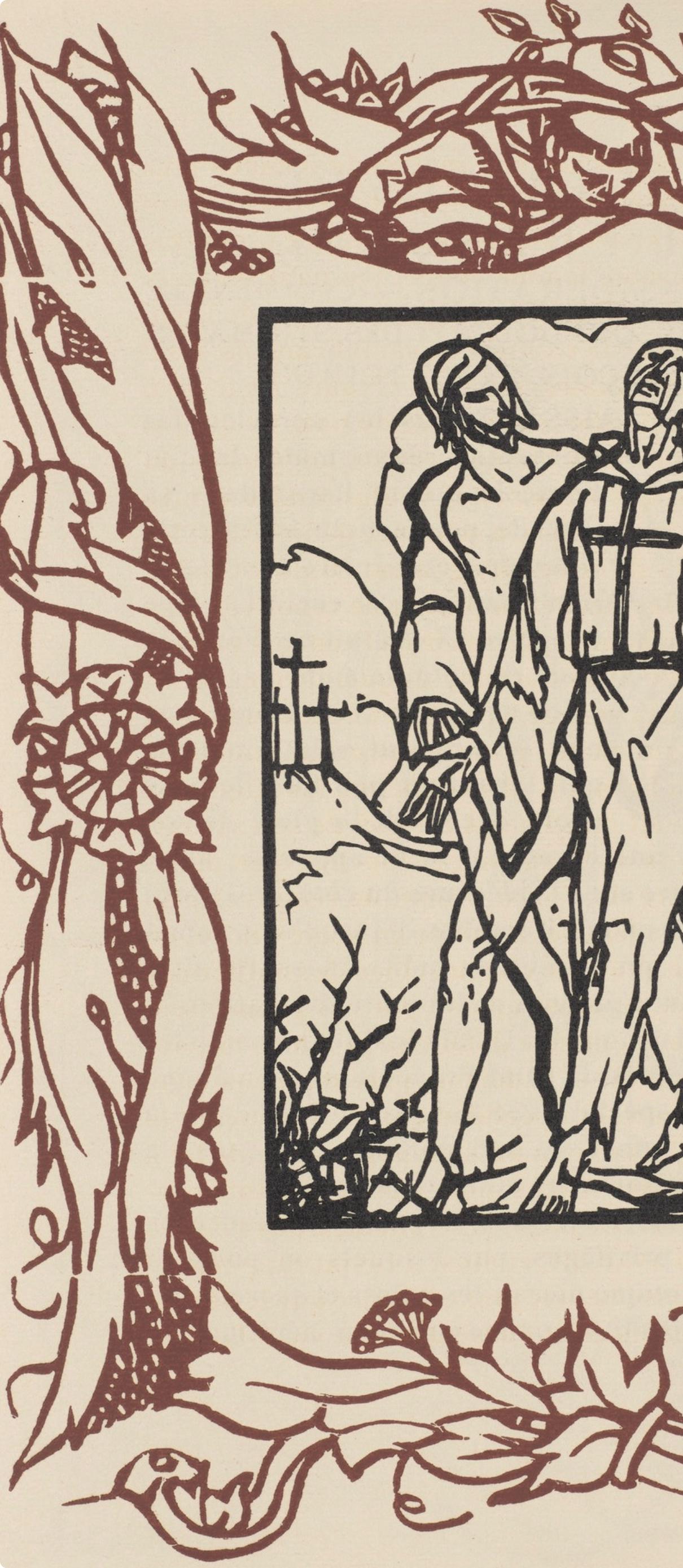 Émile Bernard, Composition (Morane, No. 100), Les Petites Fleurs de St. Françoise, Limited Edition Woodcut
