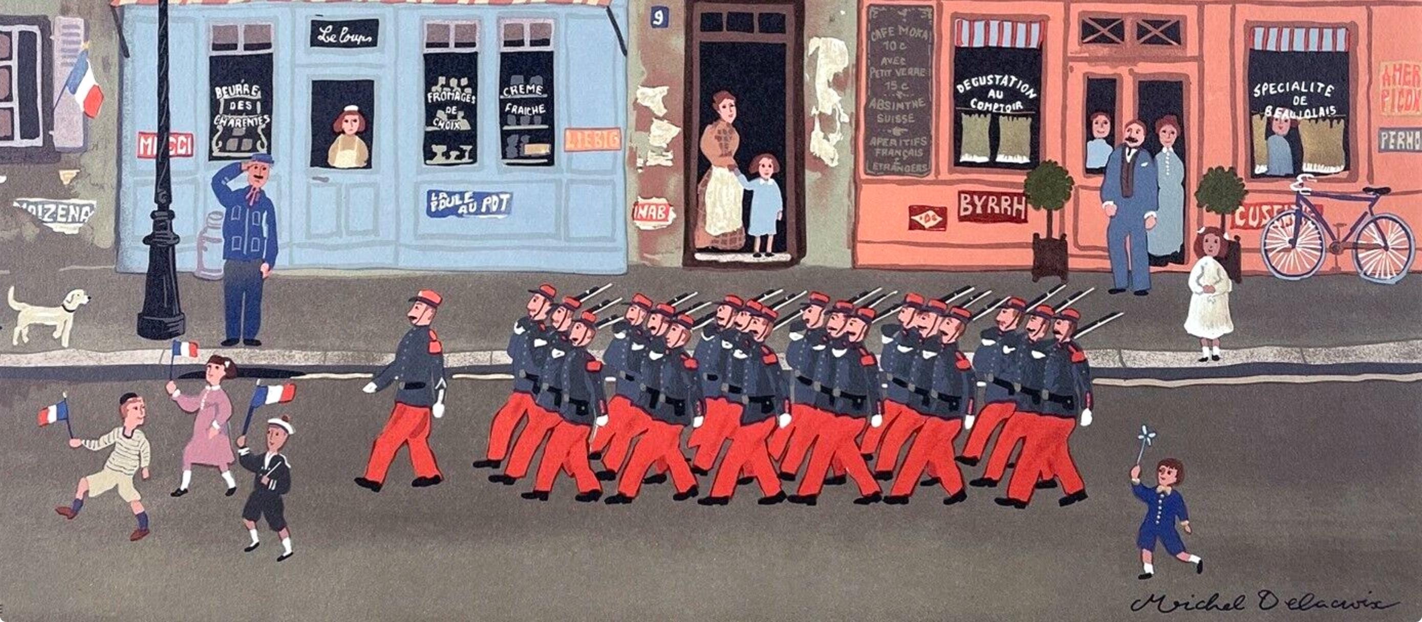 Michel Delacroix, Le défilé du 14 Juillet, Limited Edition Lithograph