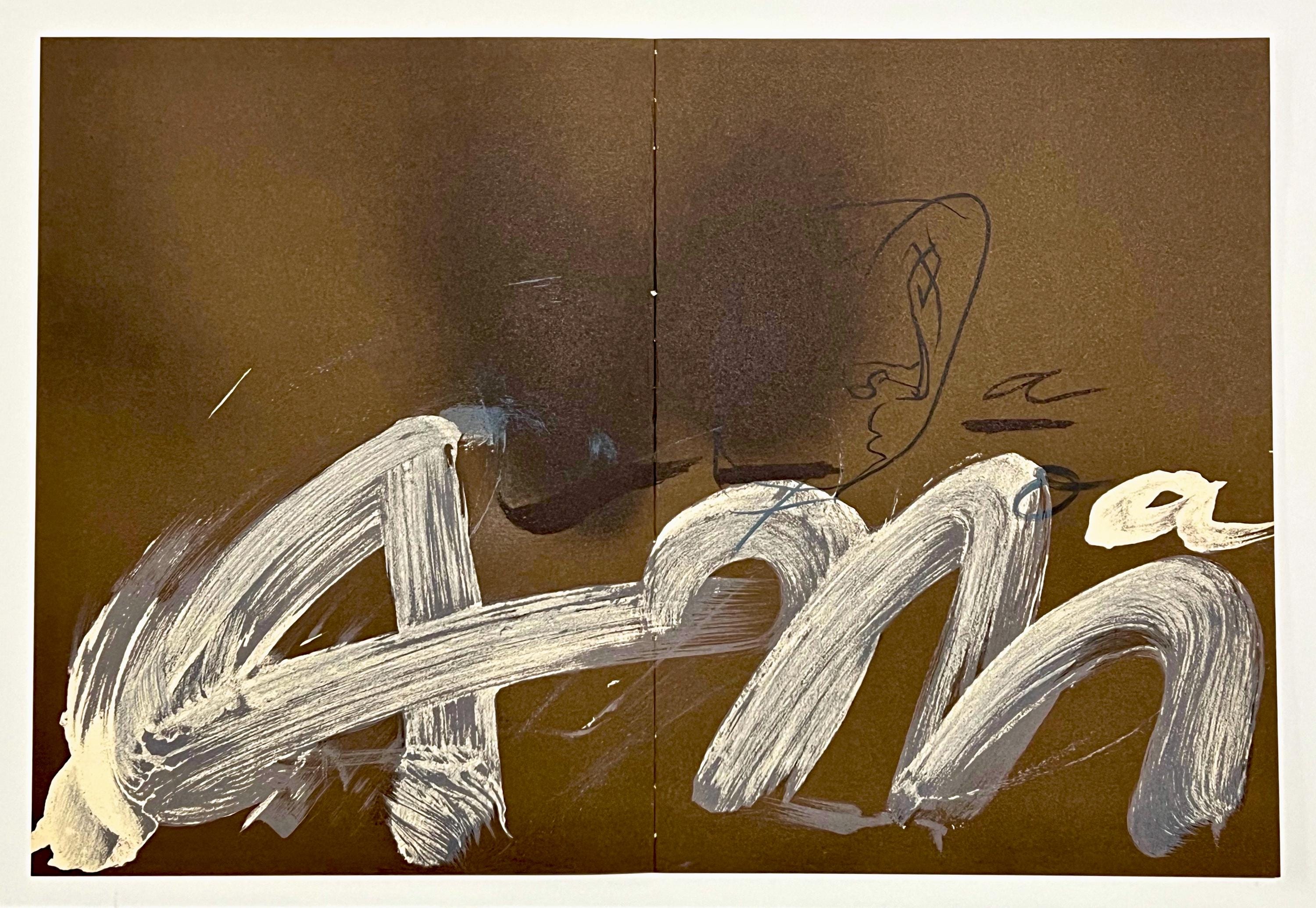 Antoni Tàpies, Composition, Hommage à Aimé et Marguerite Maeght, Derrière le miroir, Limited Edition Lithograph