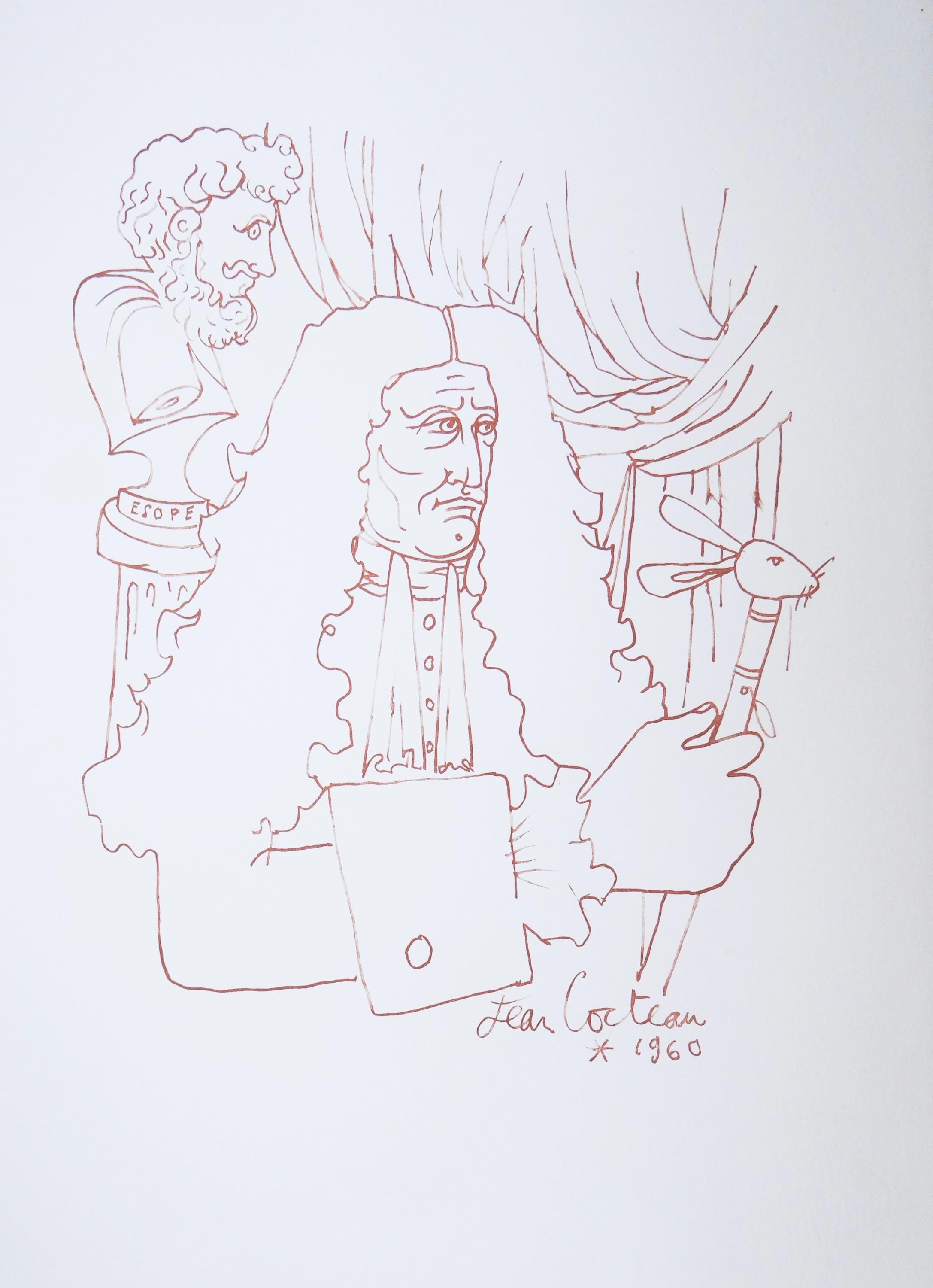 Jean Cocteau, Hommage à Jean de la Fontaine, Vingt fables de La fontaine, Limited Edition Woodcut