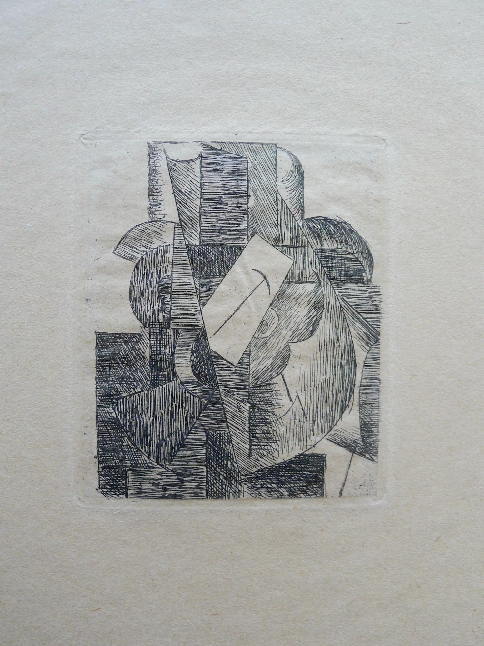 Pablo Picasso, L'Homme au chapeau (Bloch 29; Baer 42; Cramer 46), Du cubisme, Limited Edition Etching