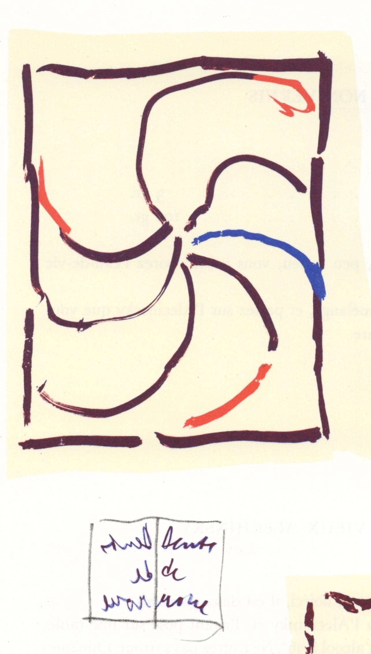 Pierre Alechinsky, Composition, Derrière le miroir, Limited Edition Lithograph