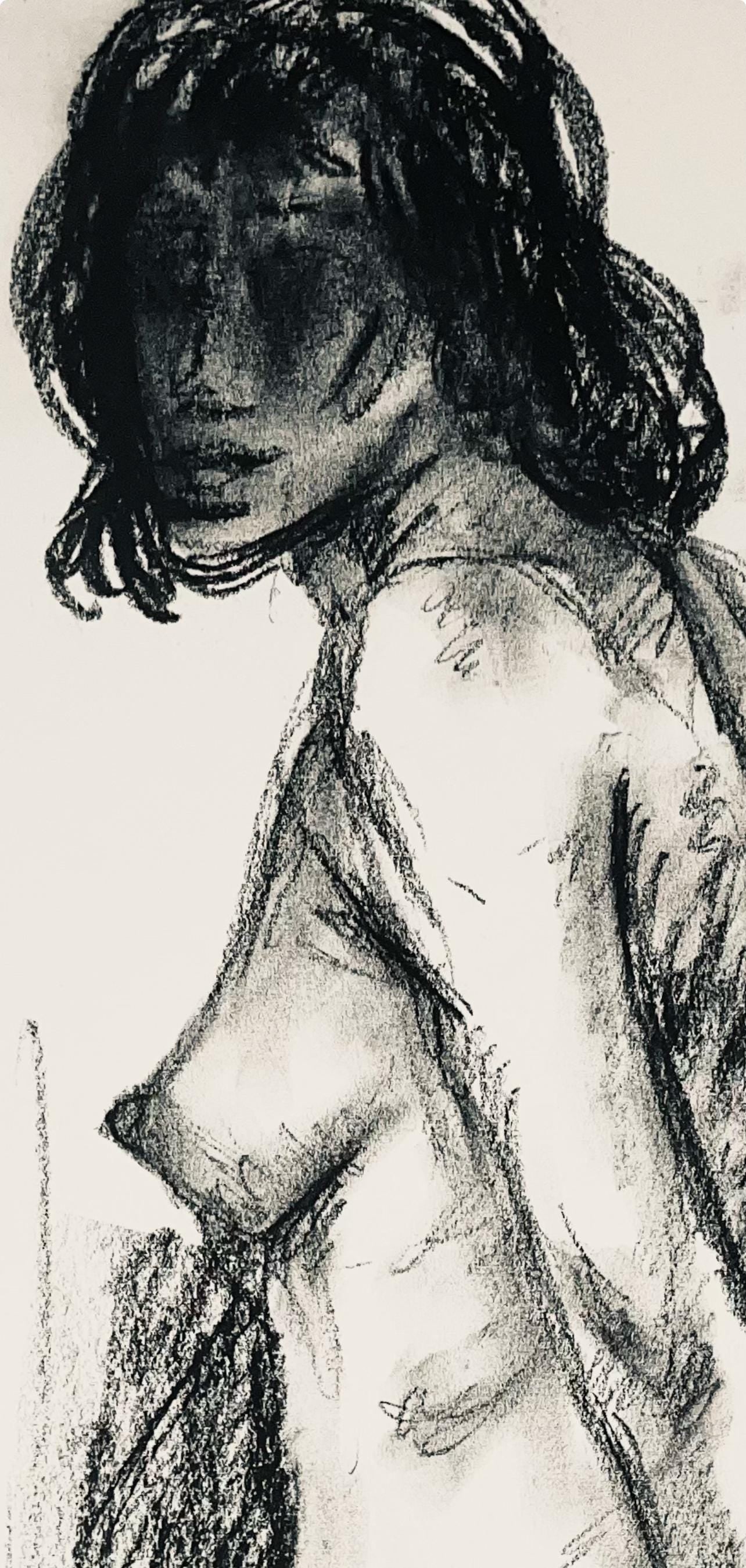 Ian Hornak, Renaissance Female Nude Figure Study, 1963, Original Drawing