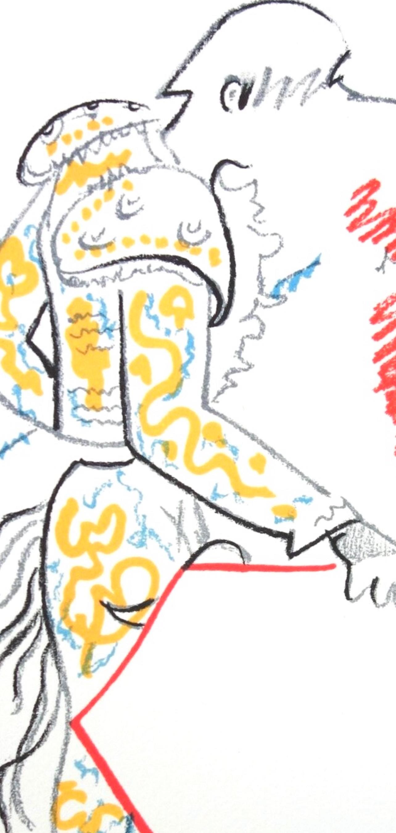 Jean Cocteau, Composition, Taureaux, Limited Edition Lithograph