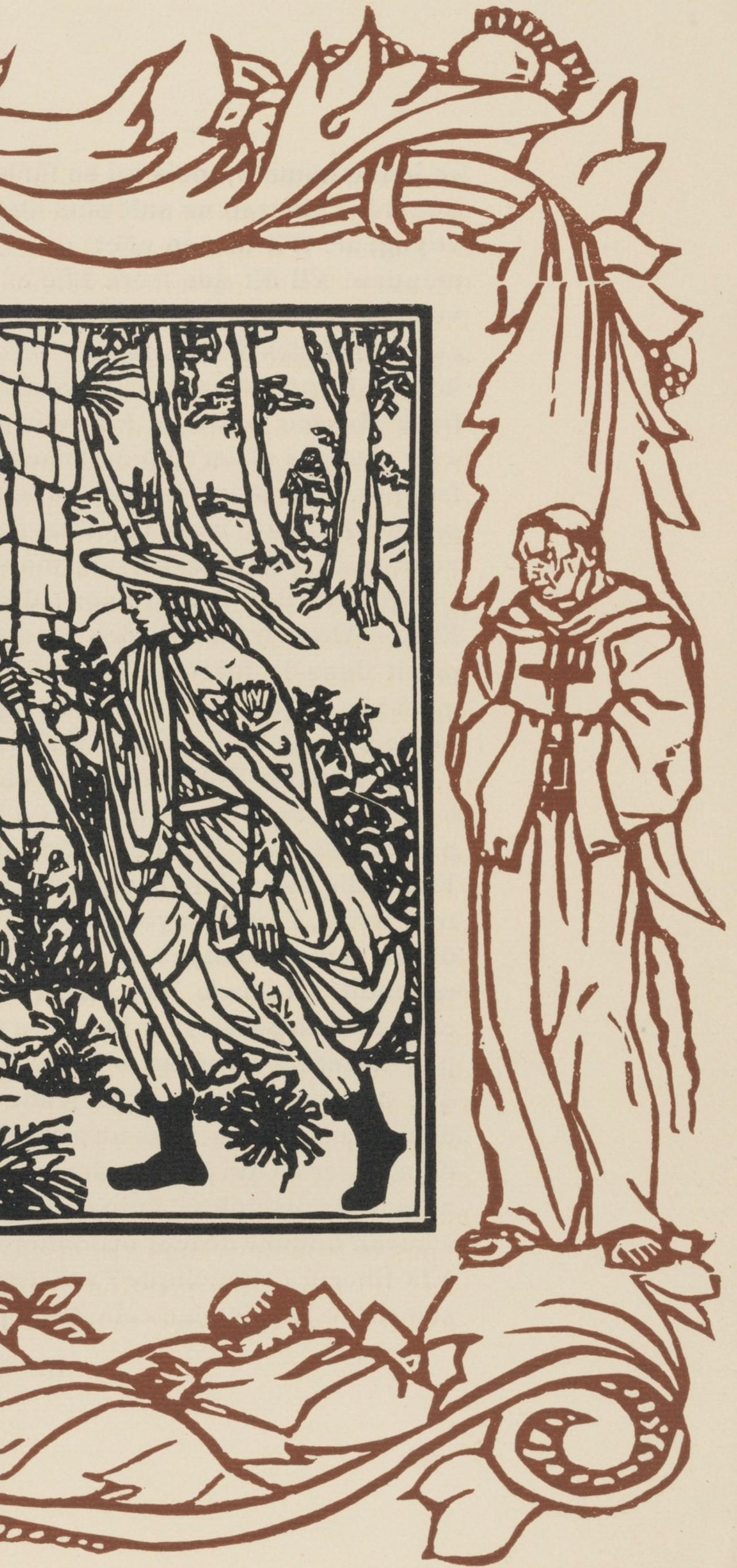 Émile Bernard, Composition (Morane, No. 100), Les Petites Fleurs de St. Françoise, Limited Edition Woodcut