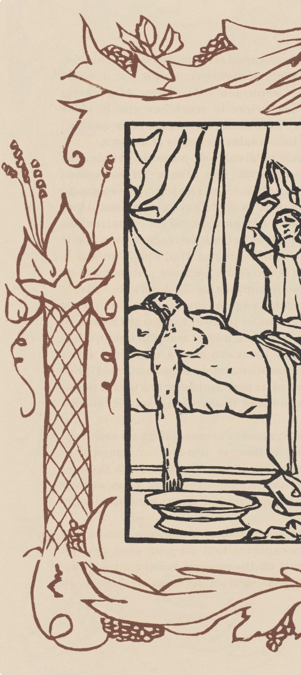 Émile Bernard, Composition (Morane, No. 100), Les Petites Fleurs de St. Françoise, Limited Edition Woodcut