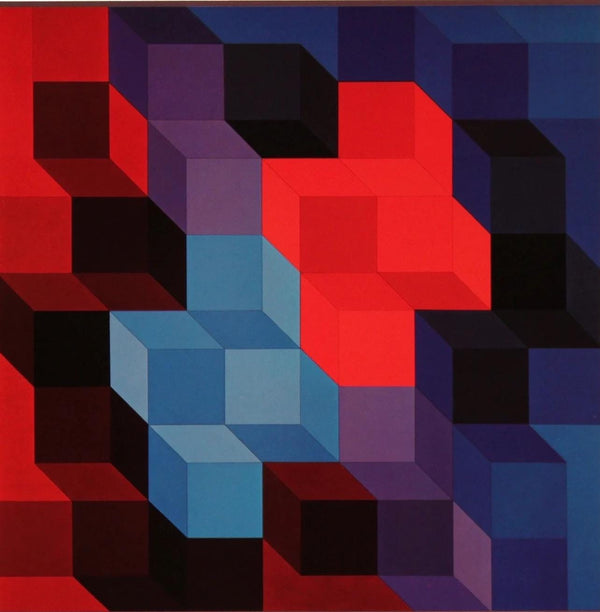 Victor Vasarely, Composition, Hommage à Hexagone, Limited Edition Héliogravure