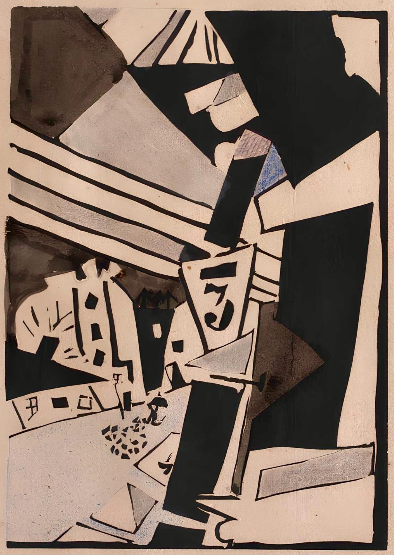 Jean Pougny, Composition, Pougny, dix linogravures originales, 1914-1920, Limited Edition Linocut