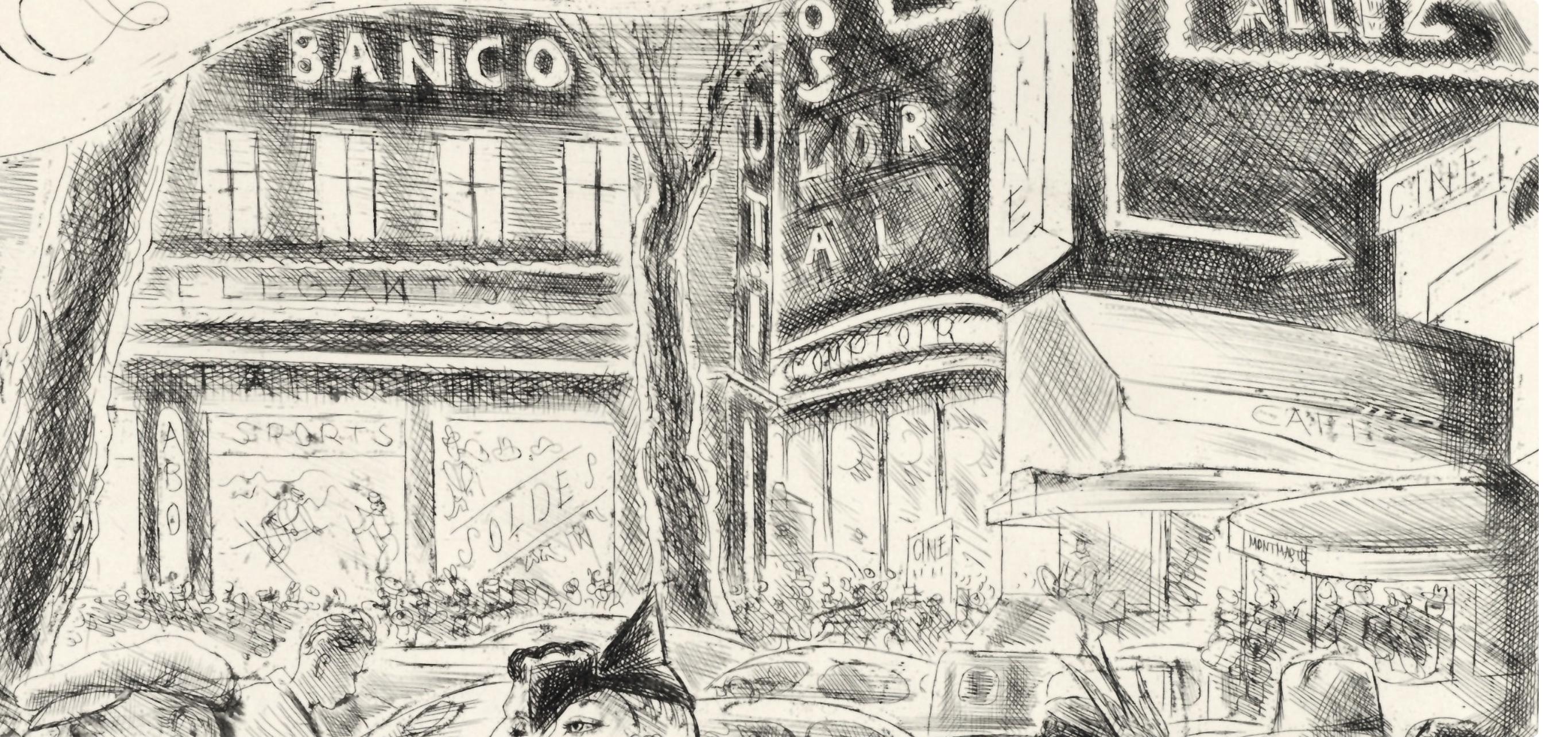 Chas Laborde, Les Boulevards, A La gloire à Paris, Limited Edition Etching