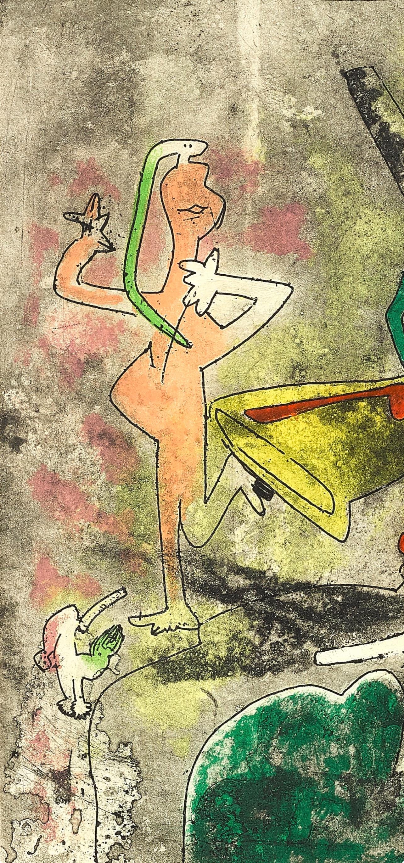 Roberto Matta, Composition (Sabatier 393), Centre Noeuds, Limited Edition Etching