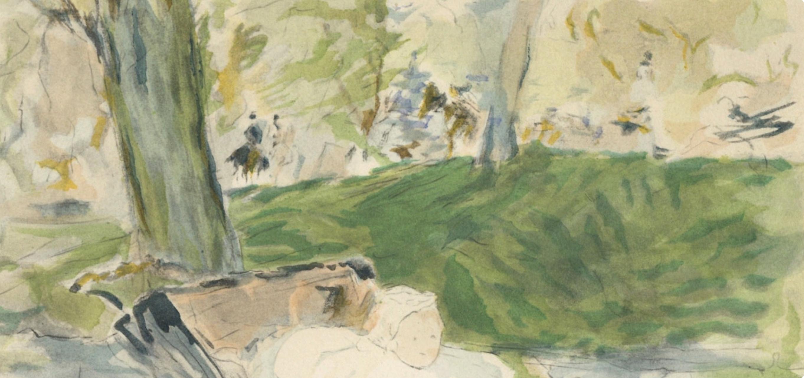 Berthe Morisot, Bibi dans sa voiture au bois, Berthe Morisot Seize Aquarelles, Limited Edition Lithograph