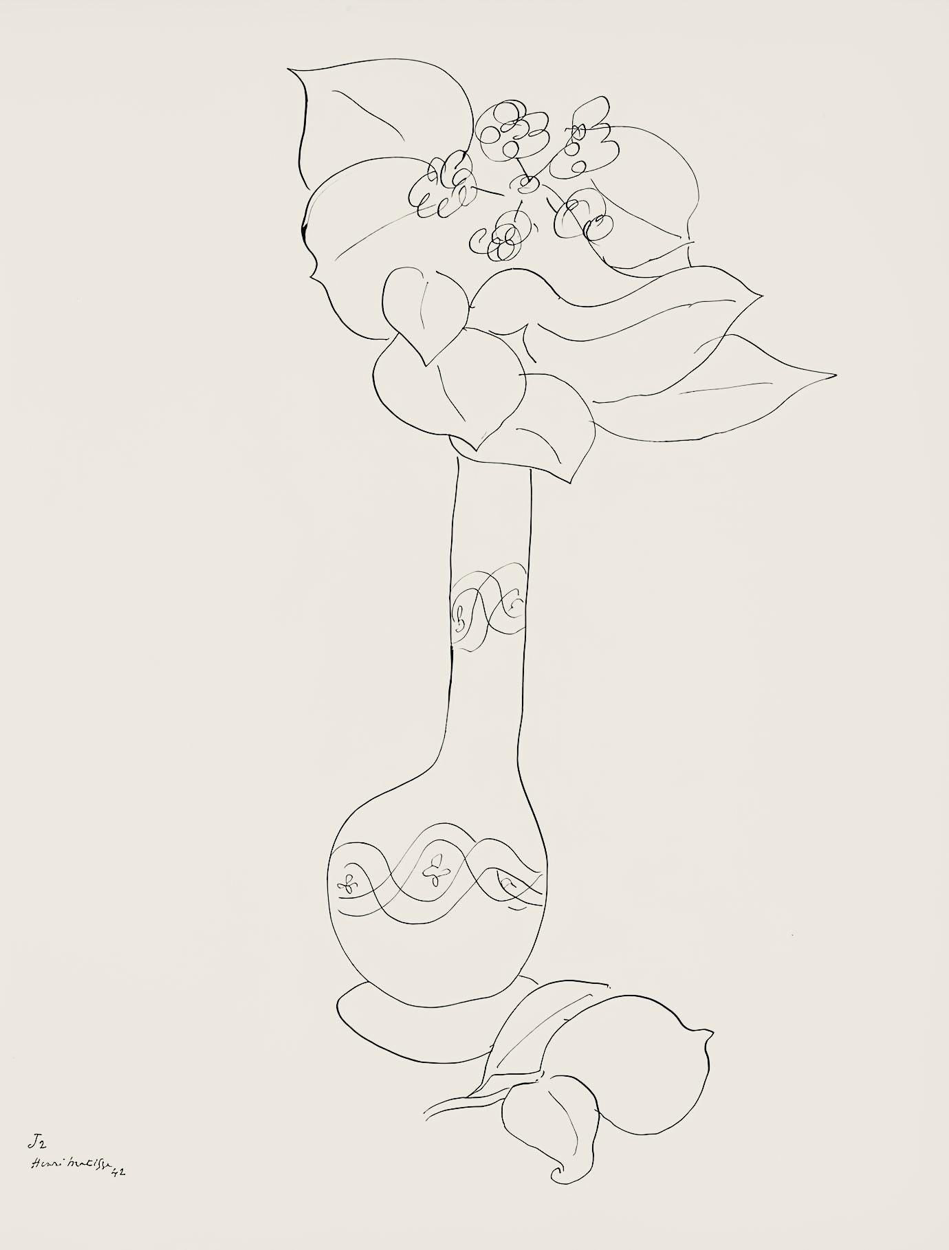 Henri Matisse, Série J, var. 2 (Duthuit 9), Henri Matisse, Dessins, Thèmes et variations, Limited Edition Lithograph