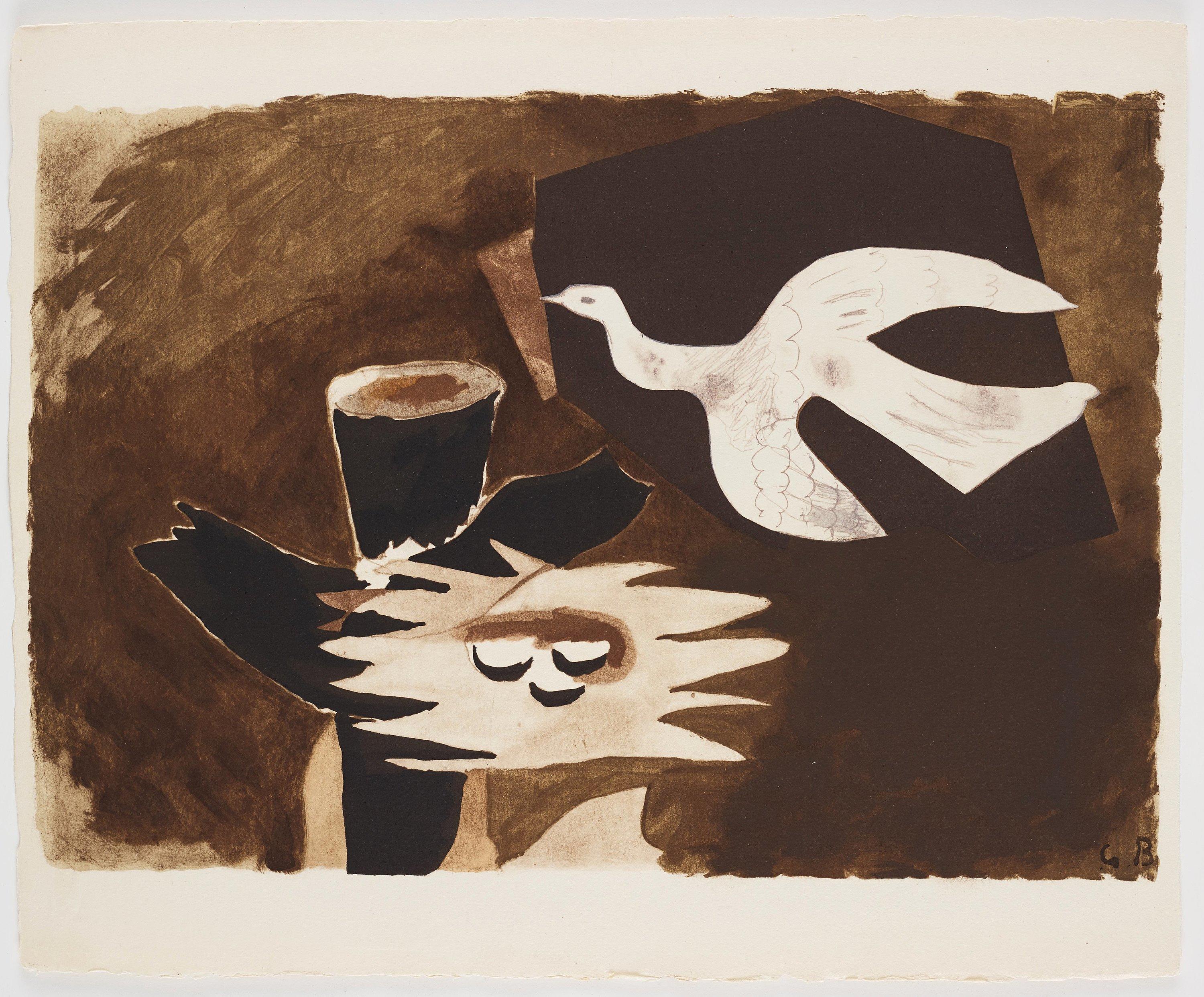 Georges Braque, Composition, Braque Espaces, 13 Dessins, Lavis, Aquarelles, Limited Edition Lithograph