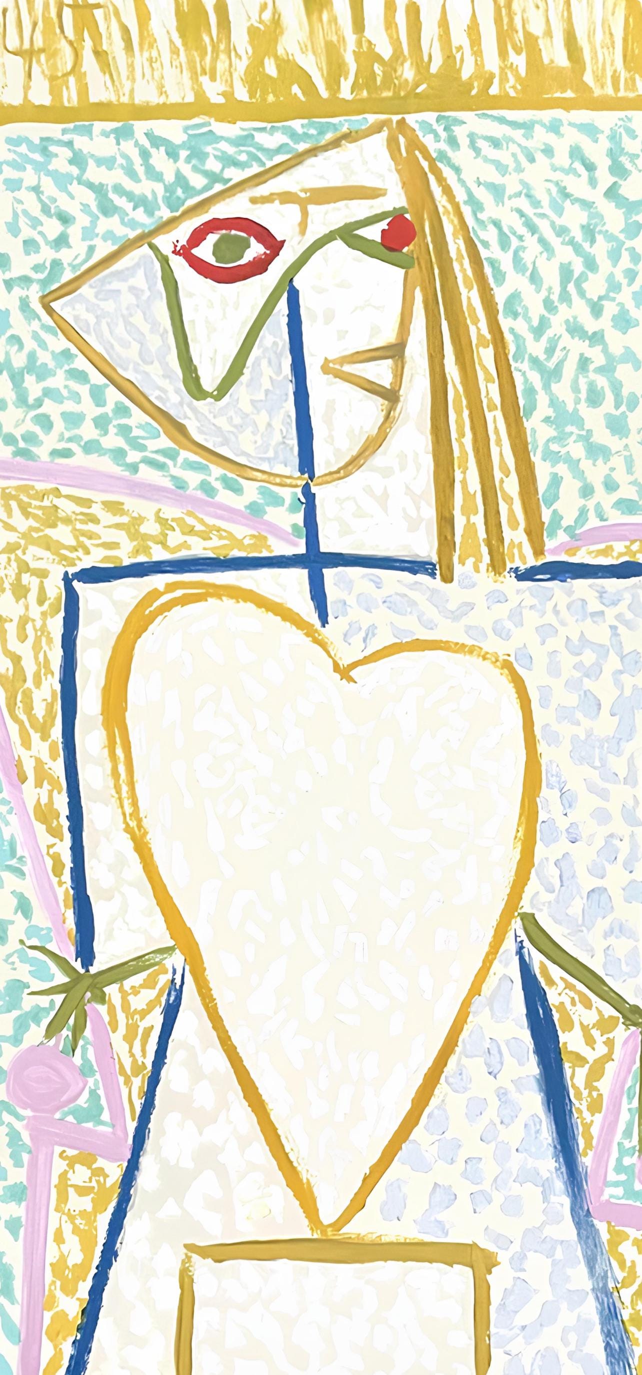 Pablo Picasso, Femme au Buste en Coeur, Marina Picasso Collection, Official Limited Edition Lithograph