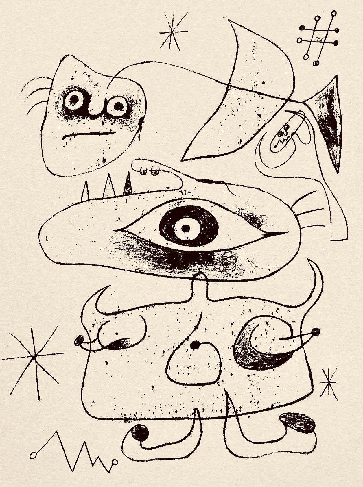 Joan Miró, Composition, The Prints of Joan Miro, Limited Edition Etching