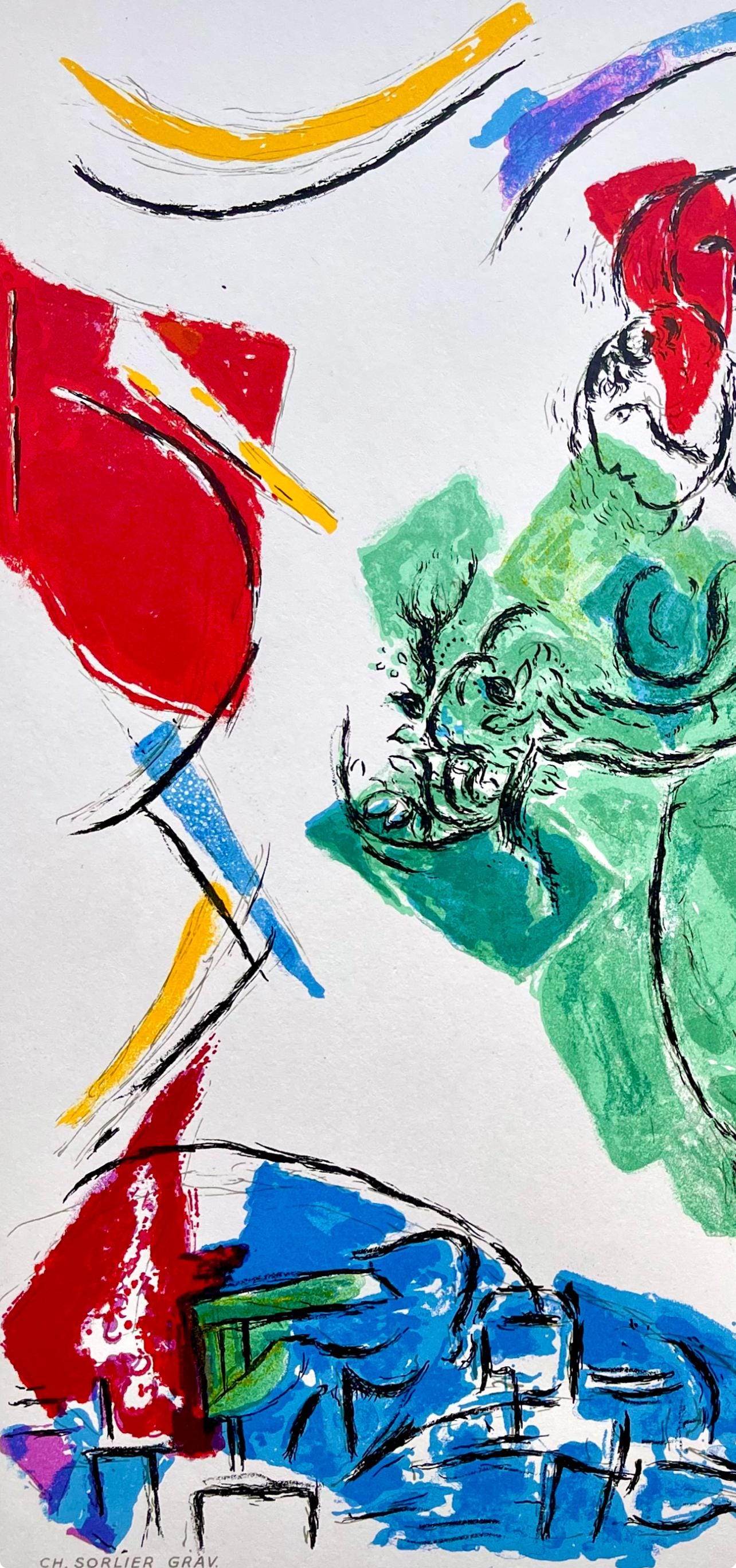 Marc Chagall, Composition, Derrière le miroir, Limited Edition Lithograph
