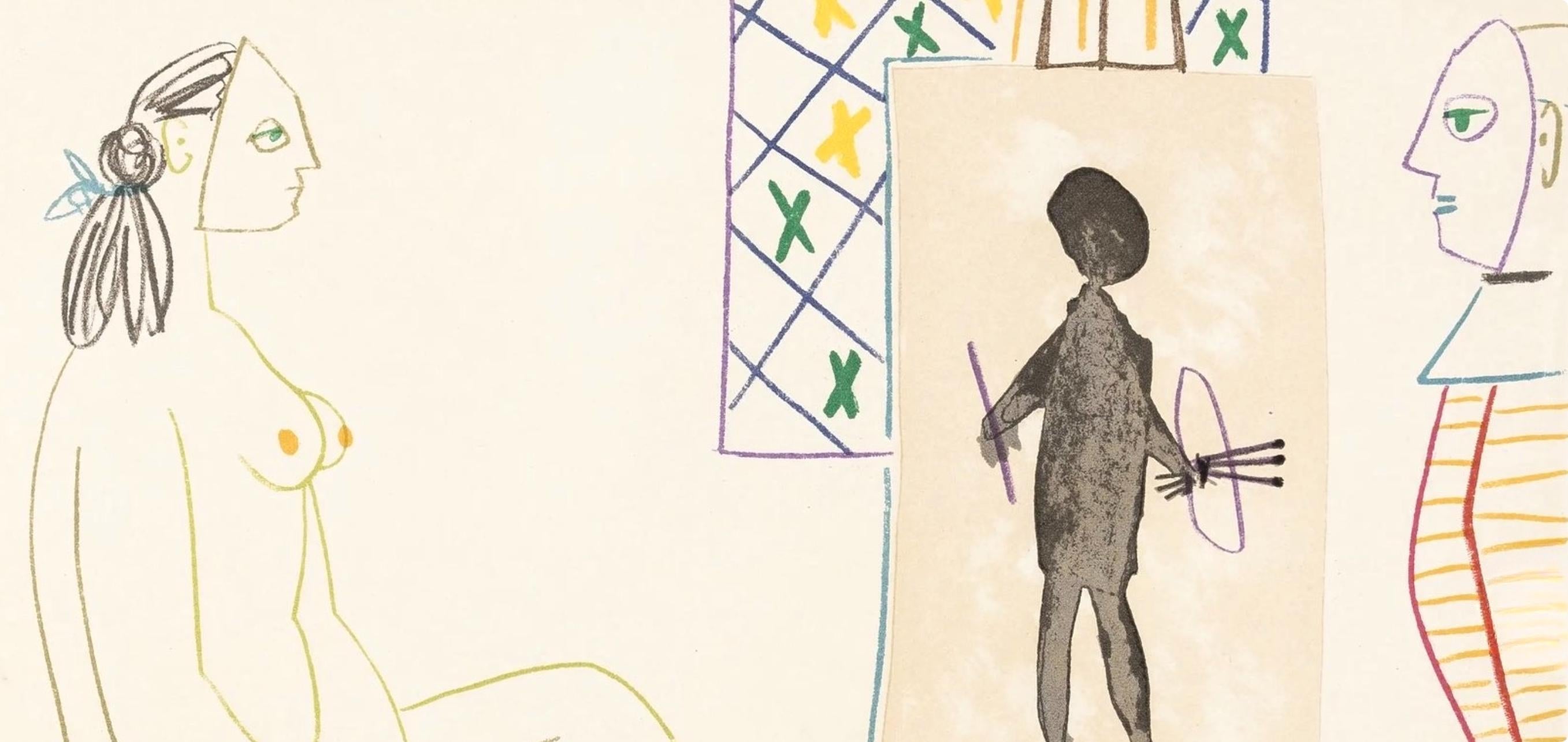 Pablo Picasso, Composition, Picasso and the Human Comedy, Verve: Revue Artistique et Littéraire, Limited Edition Lithograph