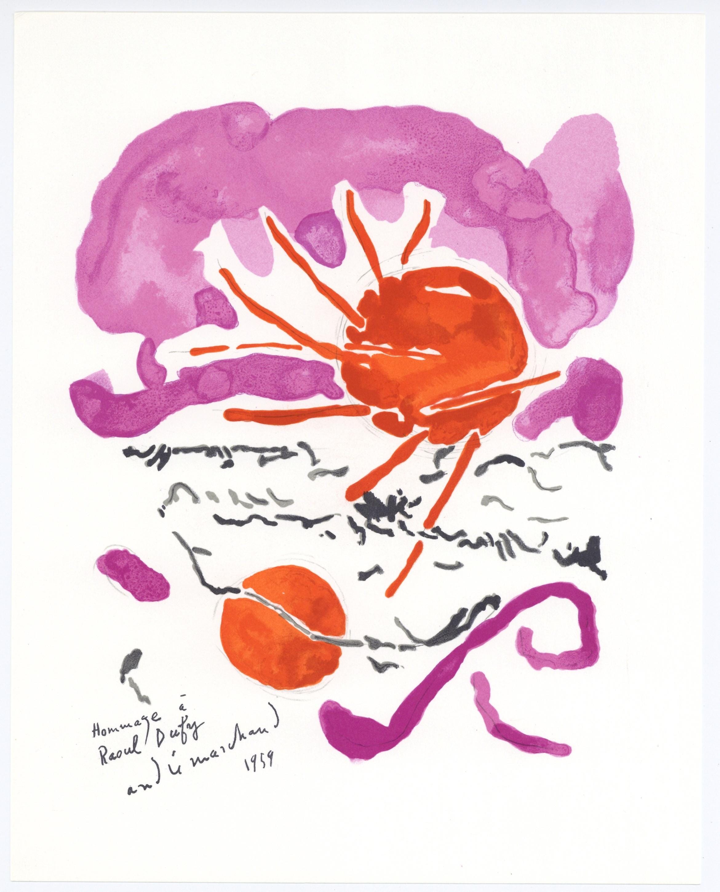 André Marchand, Composition, Lettre à mon peintre Raoul Dufy, Limited Edition Lithograph