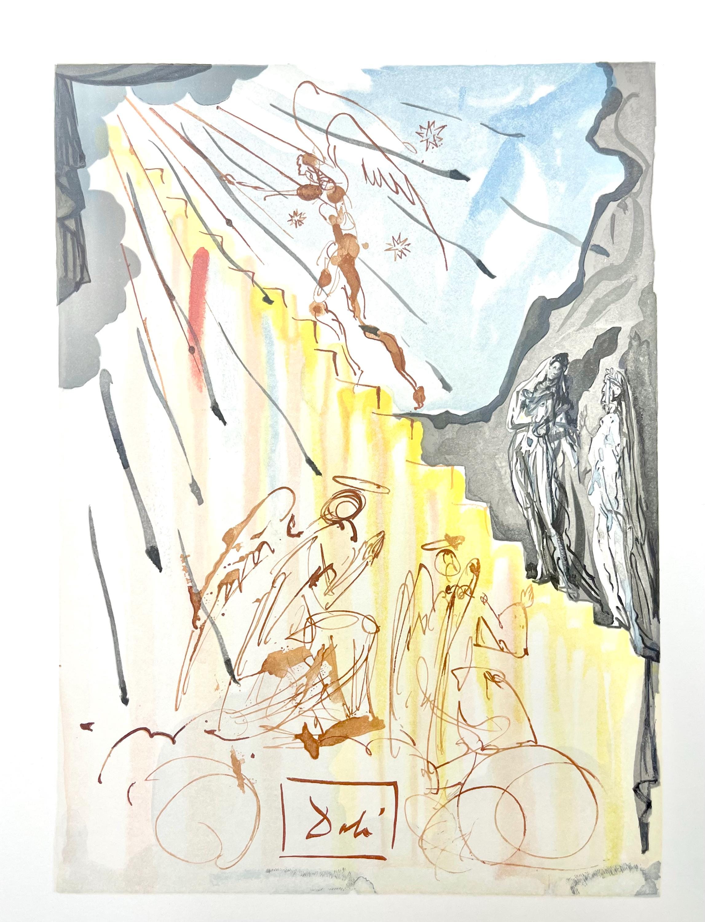 Salvador Dali, Paradies XXII (Field 189-200; Michler/Löpsinger 1039-1138), Die Göttliche Komödie, Signed, Limited Edition Woodcut