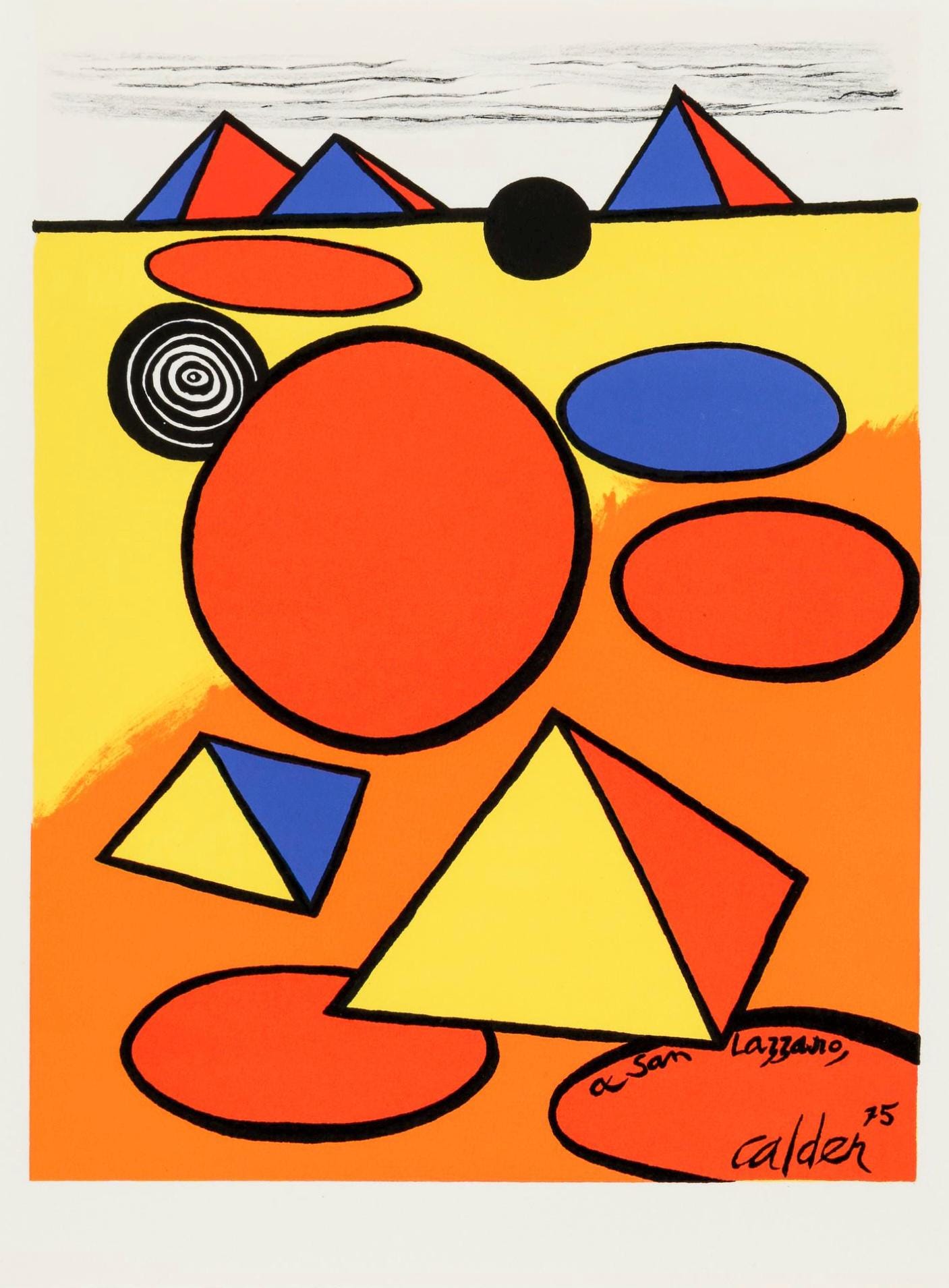 Alexander Calder, Composition, San Lazzaro et ses Amis, XXe Siècle, Limited Edition Lithograph
