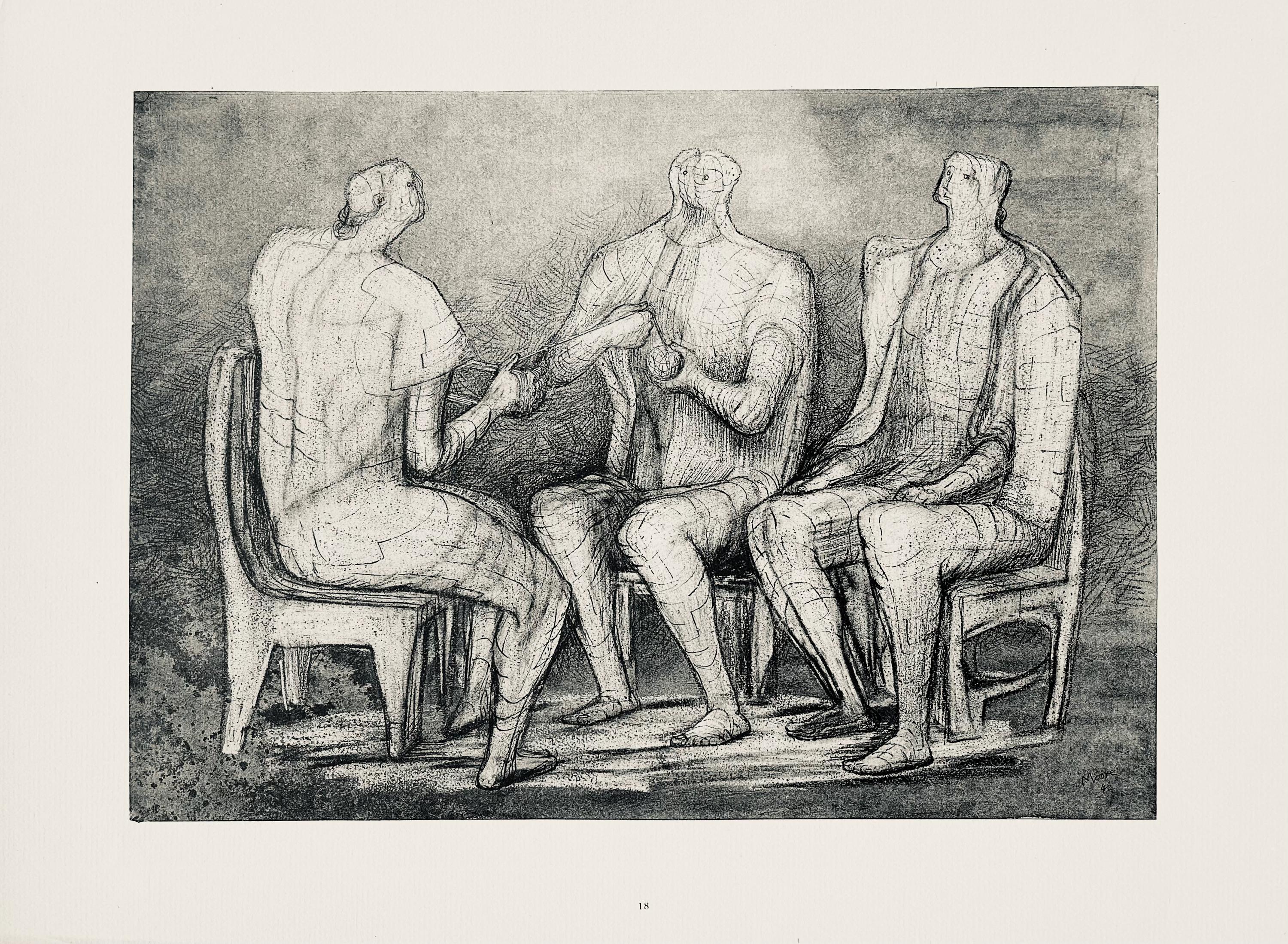 Henry Moore, Women Winding Wool, The Drawings of Henry Moore, Limited Edition Lithograph