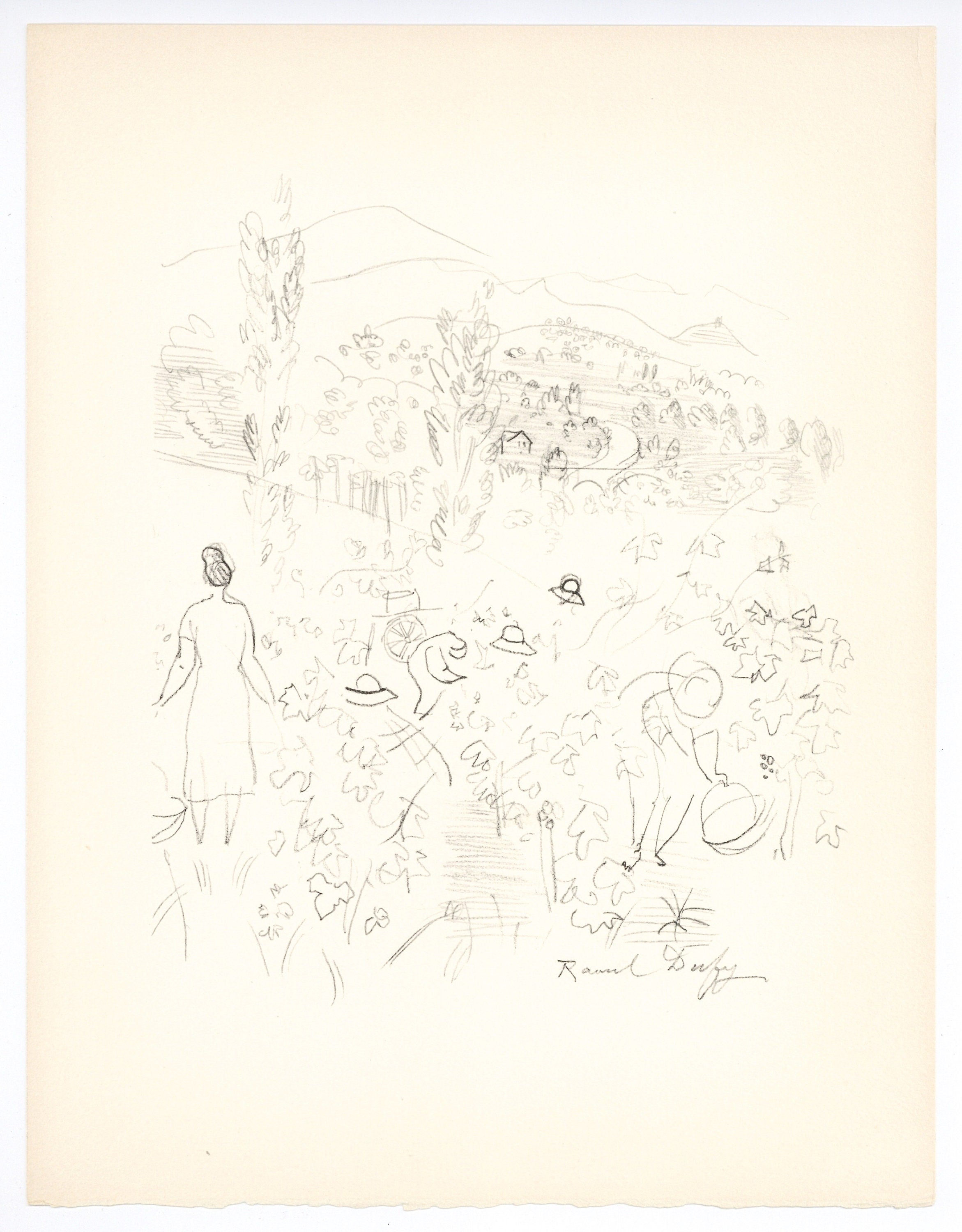 Raoul Dufy, Coteaux en Septembre, Vins, Fleurs et Flammes, Limited Edition Lithograph