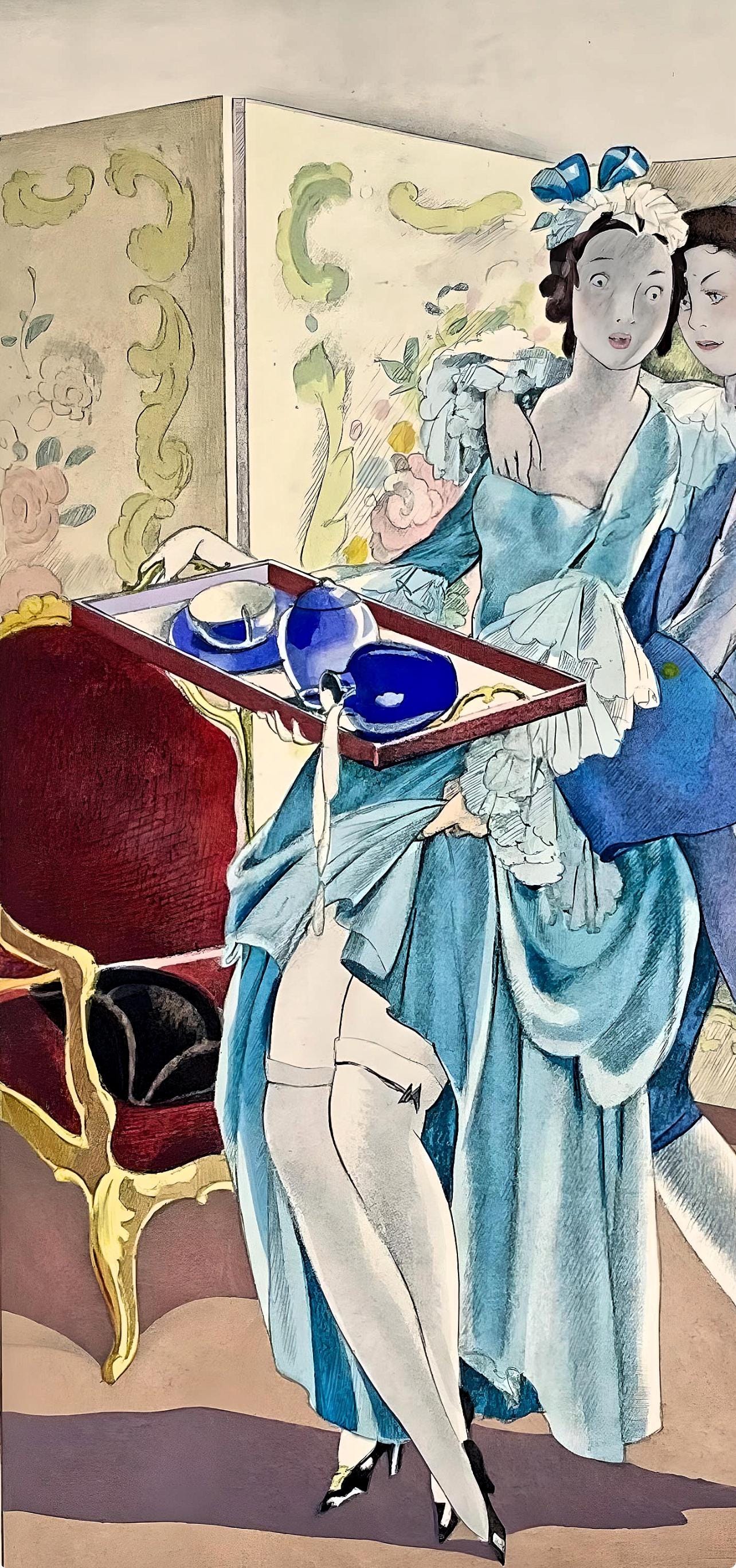Umberto Brunelleschi, Composition, La Leçon d'amour dans un parc, Limited Edition Lithograph