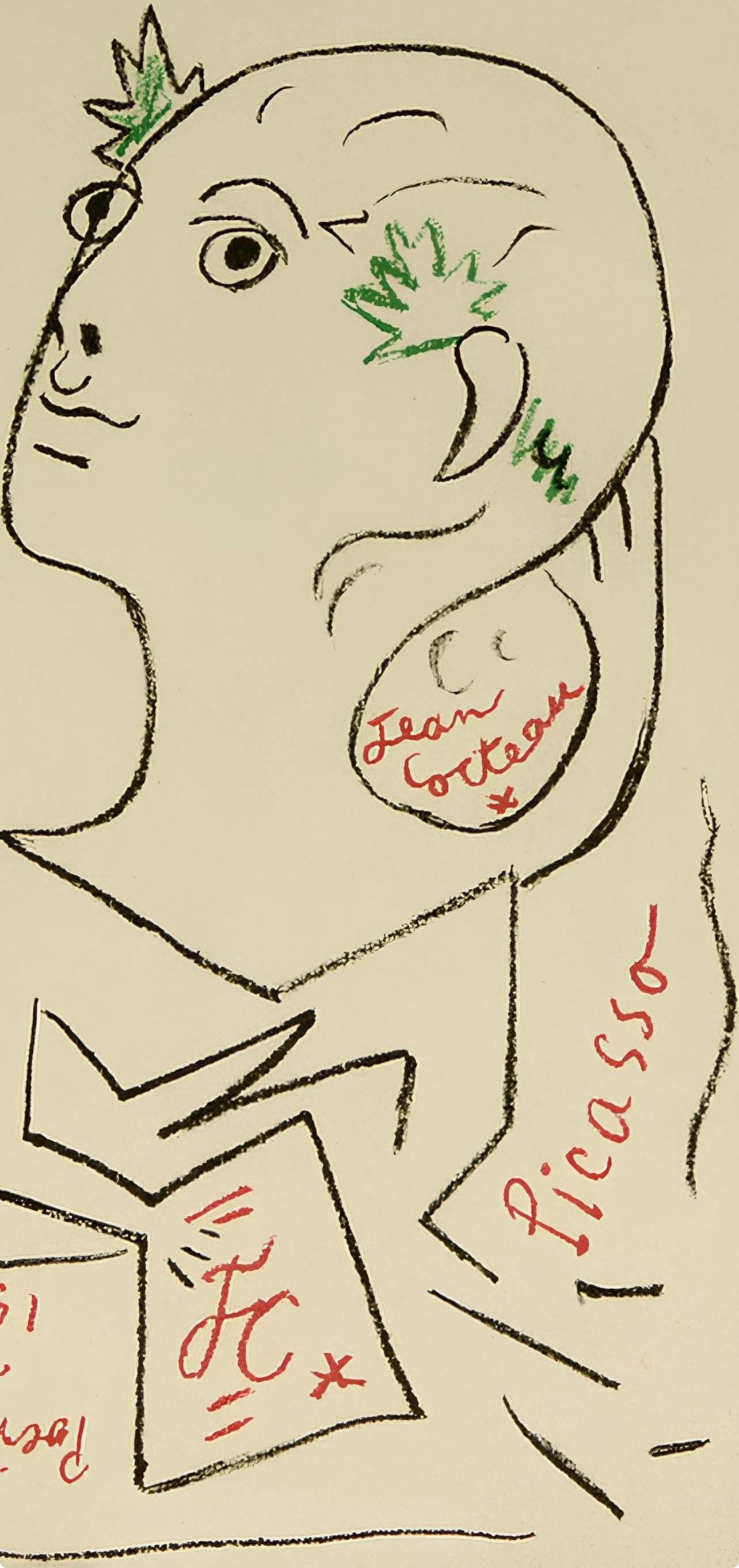 Jean Cocteau, Composition, Sous le Manteau de Feu, Limited Edition Lithograph