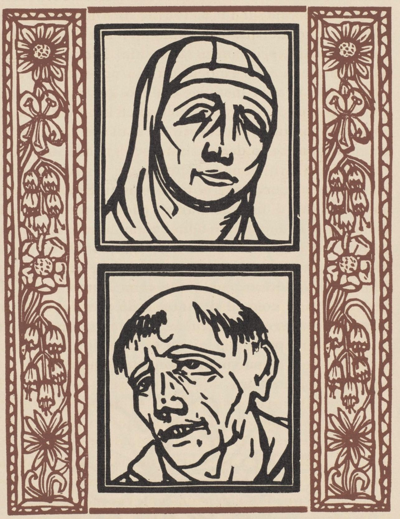 Émile Bernard, Composition (Morane, No. 100), Les Petites Fleurs de St. Françoise, Limited Edition Woodcut