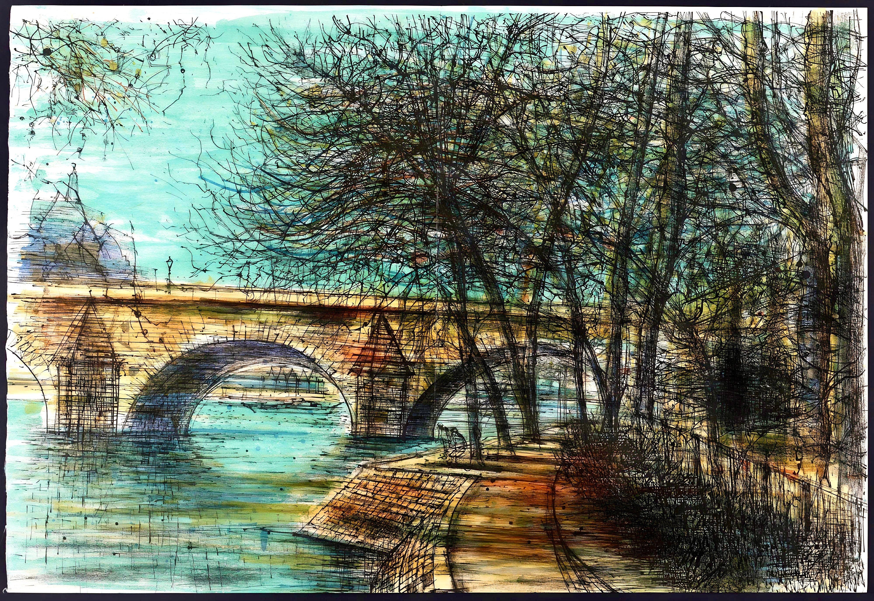 Jean Carzou, Le Pont-Neuf, Au Temps de Paris Seine, Limited Edition Lithograph
