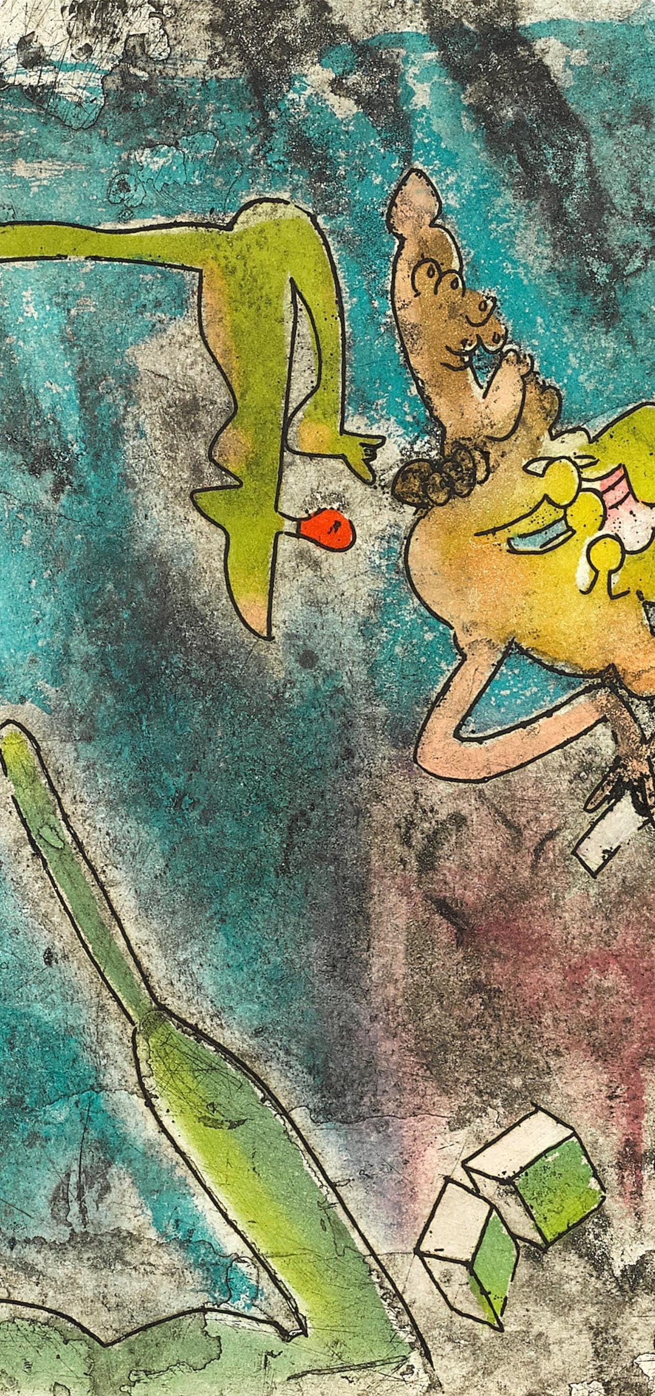 Roberto Matta, Composition (Sabatier 393), Centre Noeuds, Limited Edition Etching