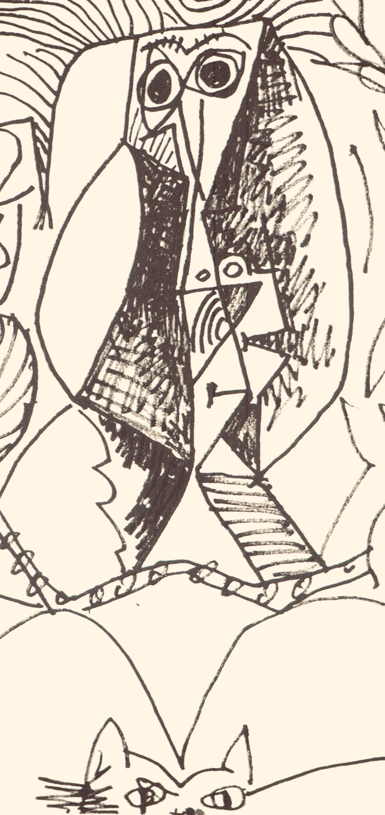 Pablo Picasso, Composition, Le Goût du Bonheur (Cramer 148; Bloch 2013), Limited Edition Mixed Media Lithograph