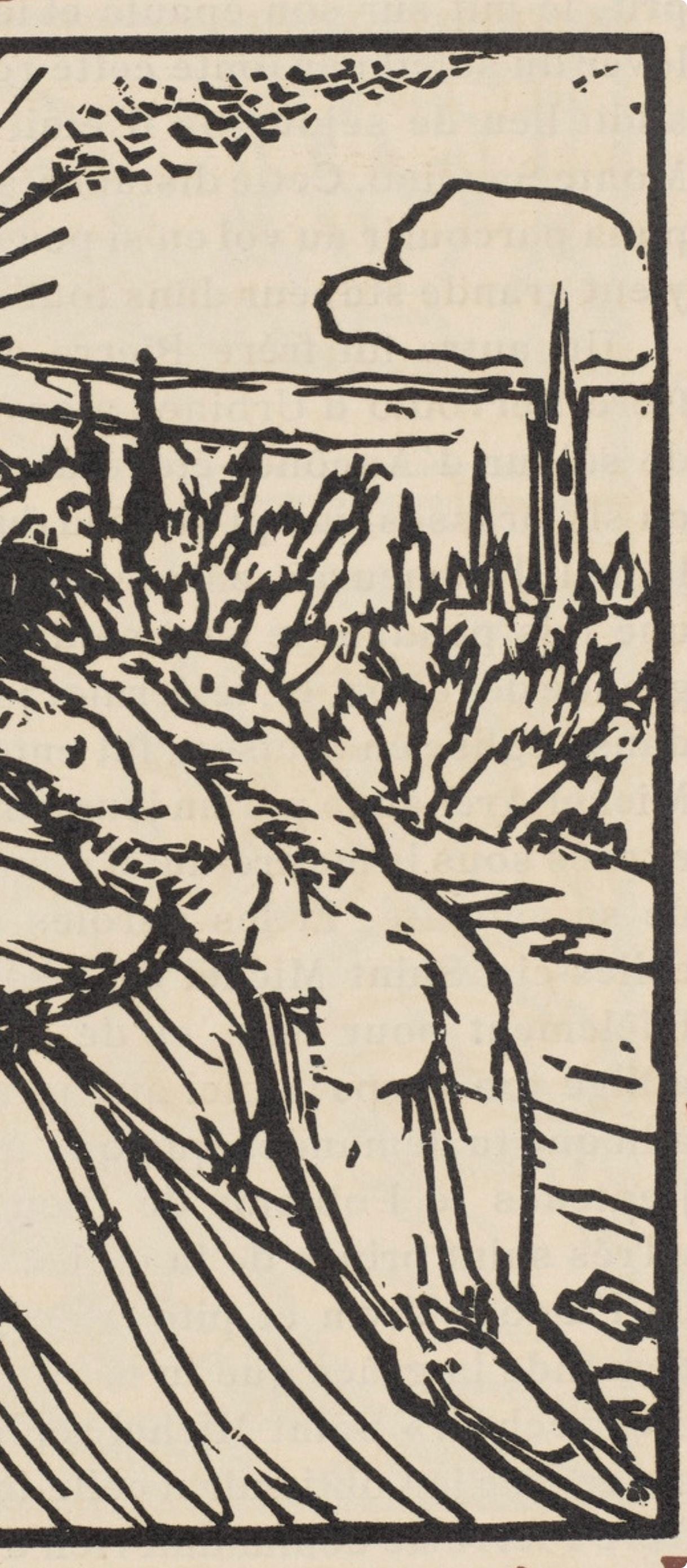 Émile Bernard, Composition (Morane, No. 100), Les Petites Fleurs de St. Françoise, Limited Edition Woodcut