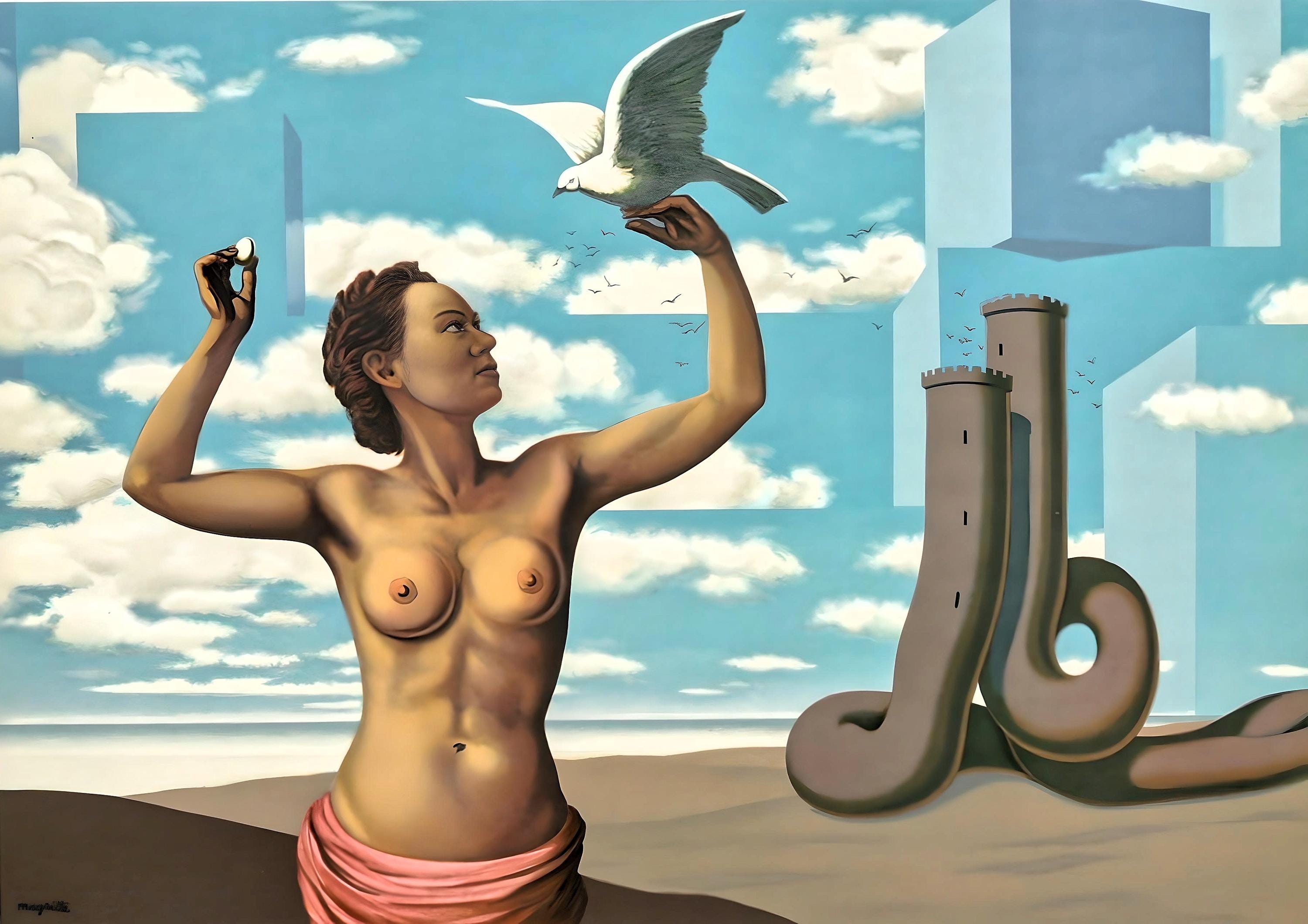 René Magritte, Une Jeune Femme Présente avec Grace, Les Enfants Trouvés de Magritte, Limited Edition Lithograph