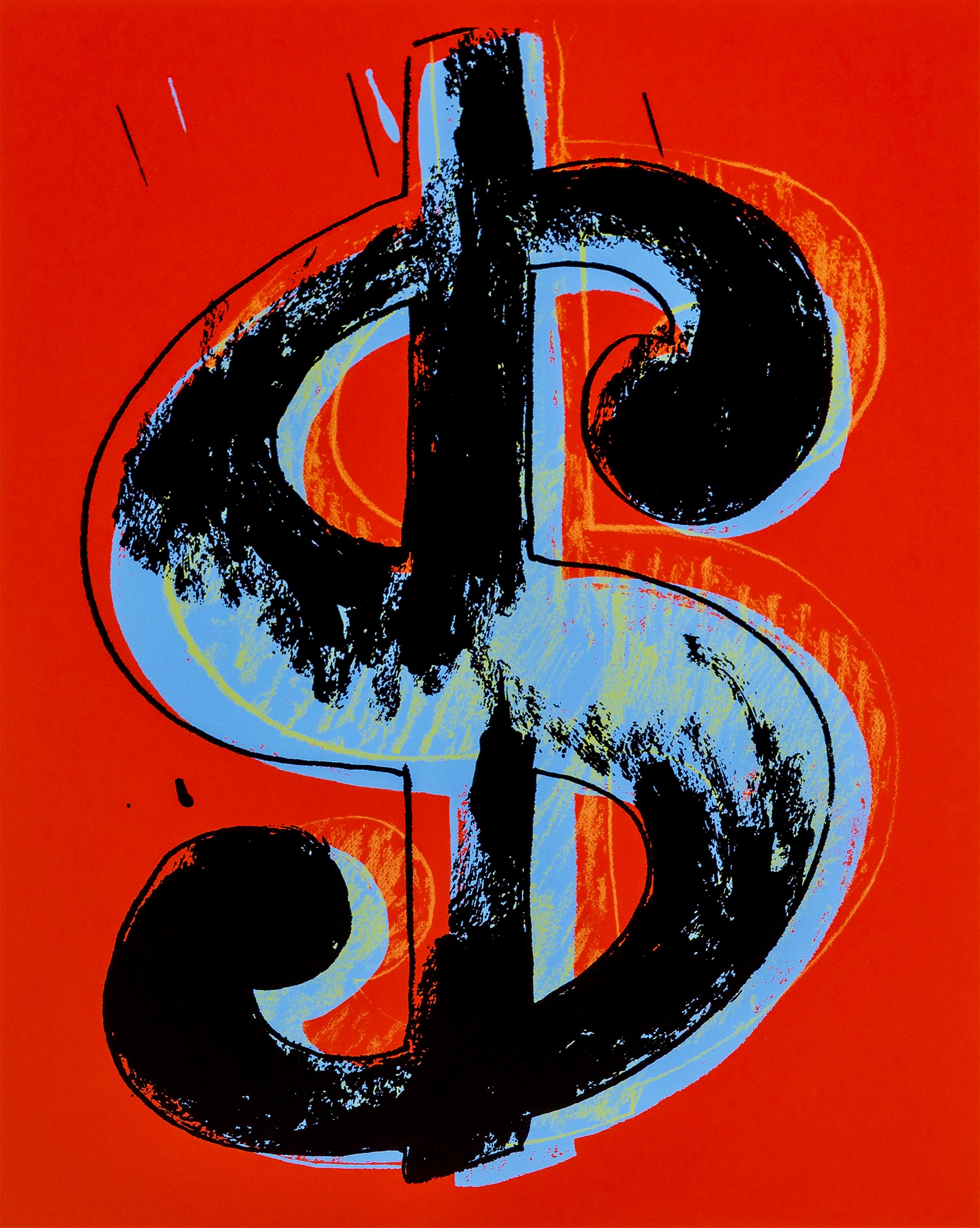 Andy Warhol, Dollar Sign, Red, Yellow, Green, Blue, Suite of Four, Official Limited Edition, Sunday B. Morning, Silkscreens