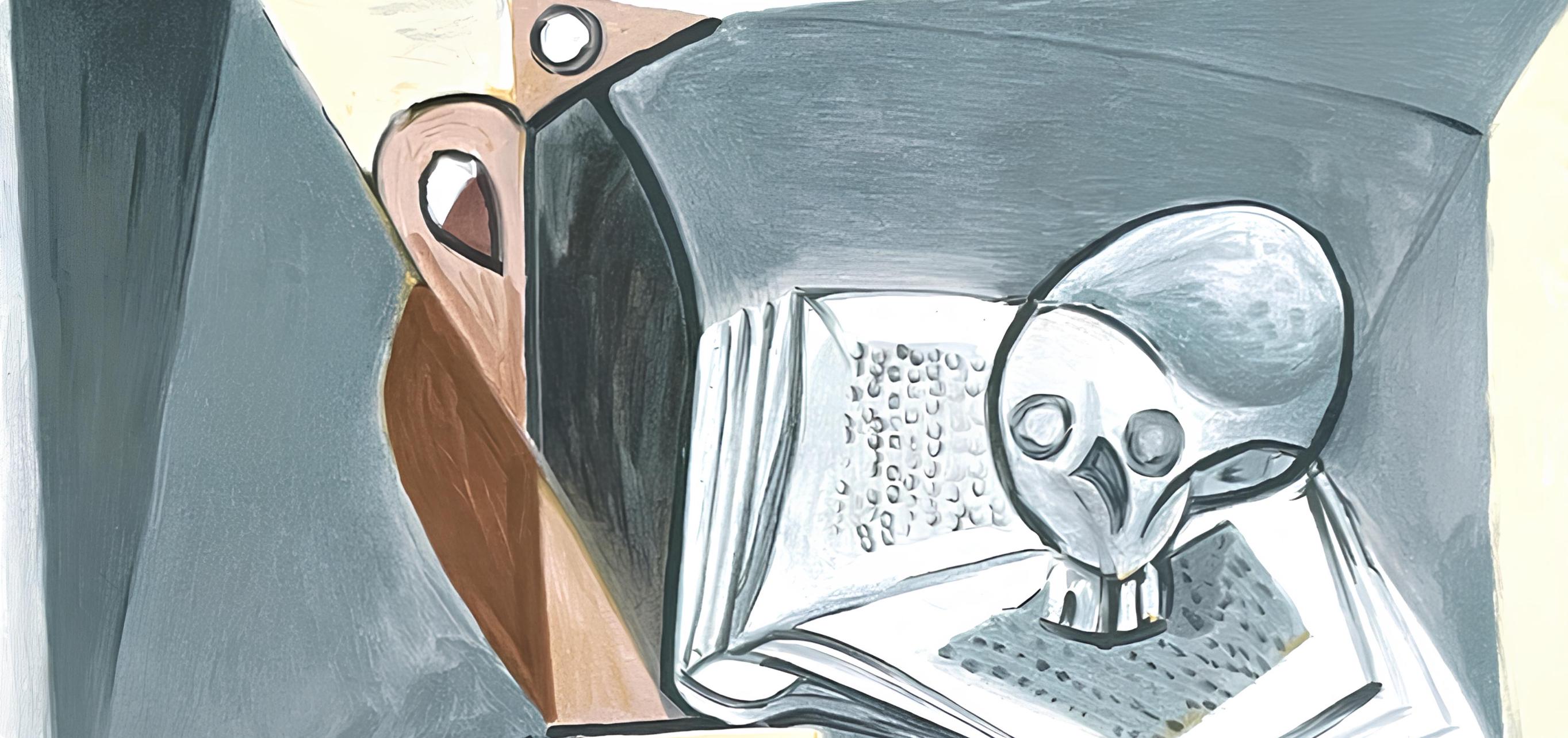 Pablo Picasso, Tête de mort et livre, Marina Picasso Collection, Official Limited Edition Lithograph