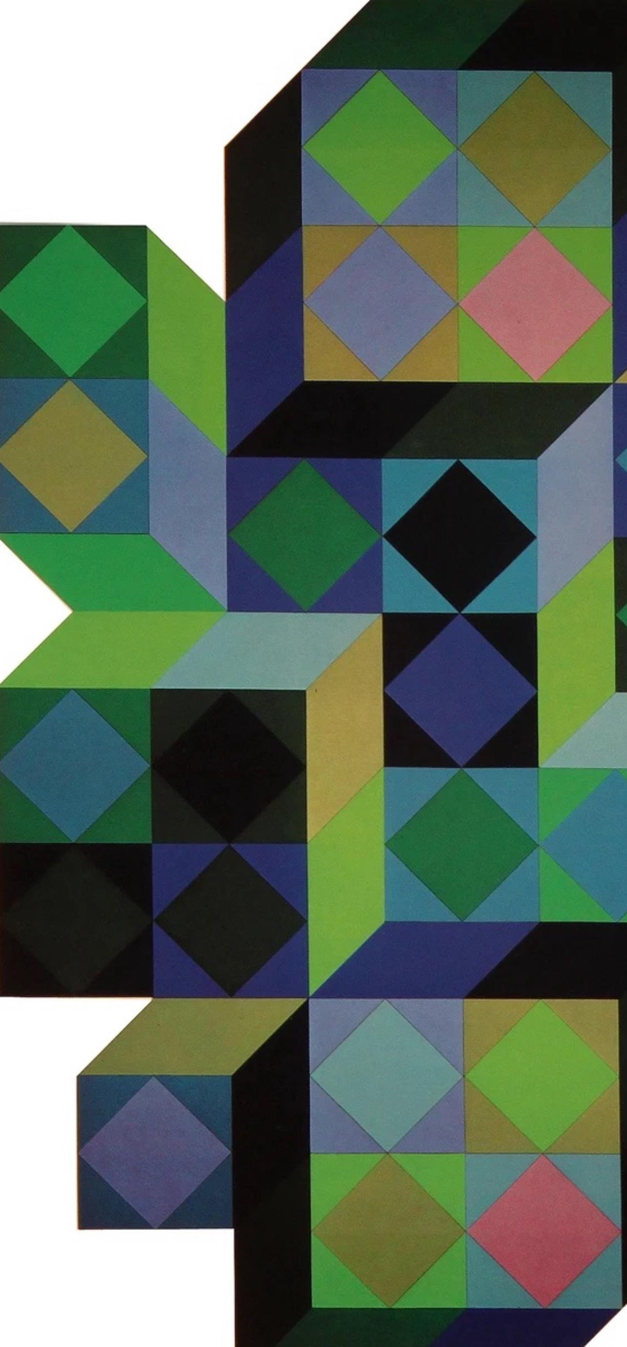 Victor Vasarely, Composition, Hommage à Hexagone, Limited Edition Héliogravure