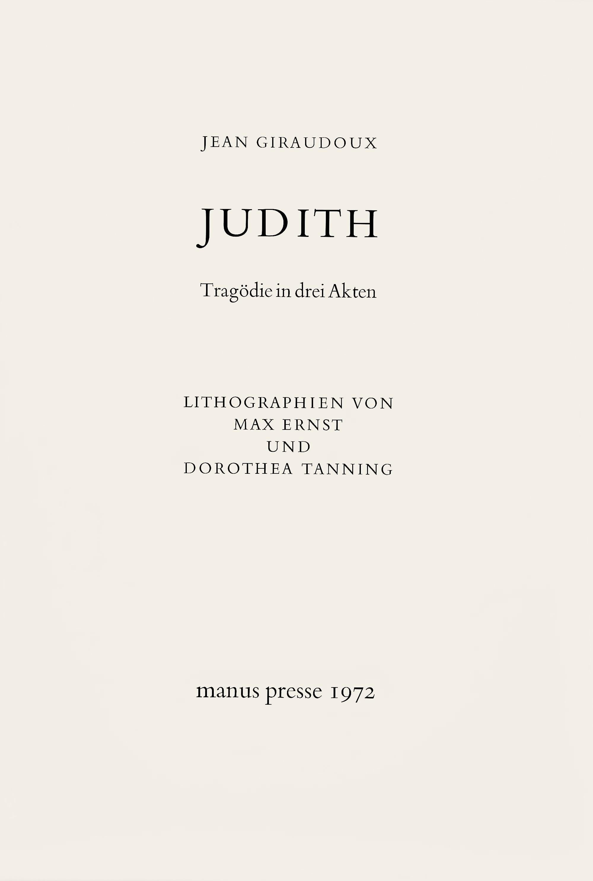 Max Ernst, Judith, Tragödie in drei Akten, Limited Edition Lithograph