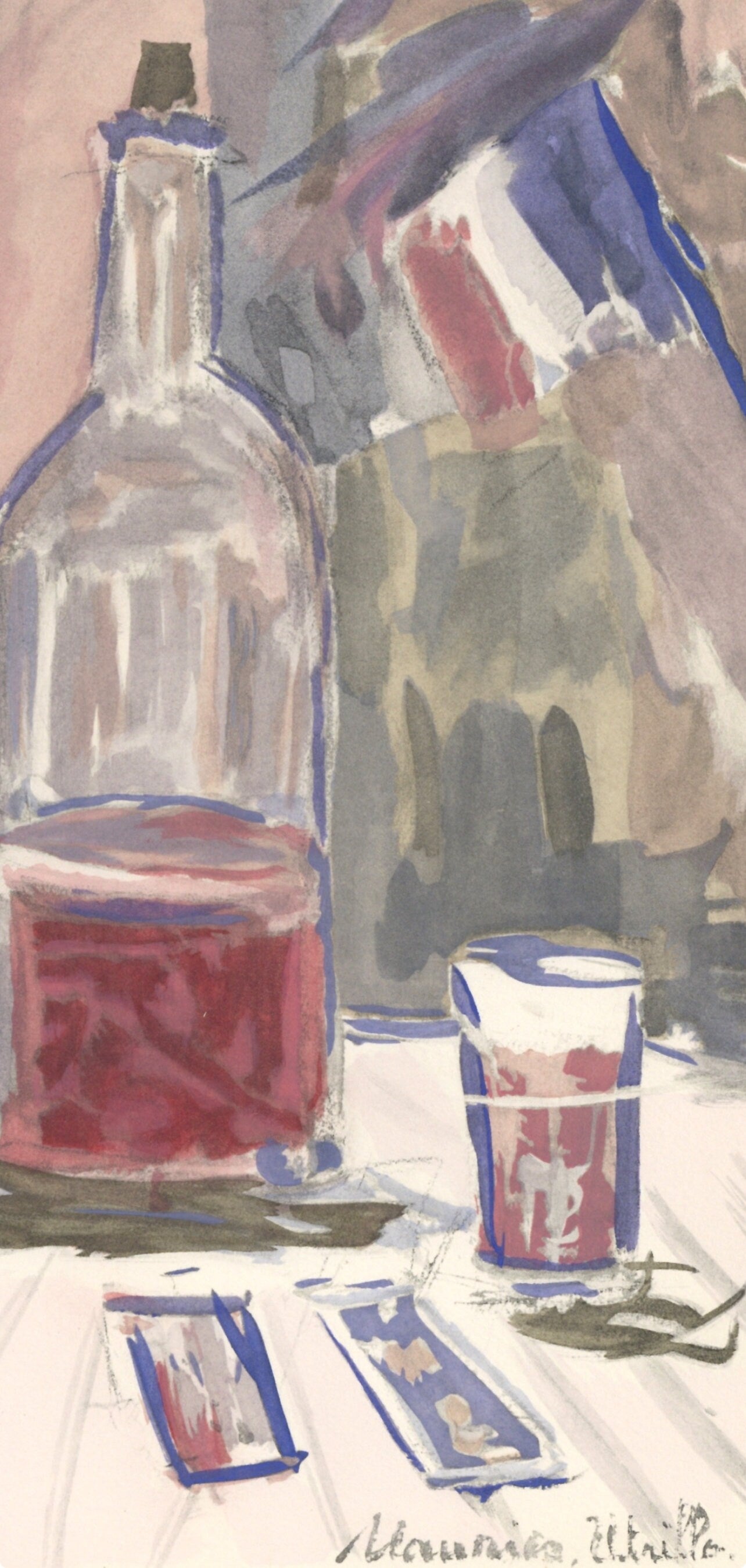 Maurice Utrillo, Vin d'honneur, Vins, Fleurs et Flammes, Limited Edition Lithograph