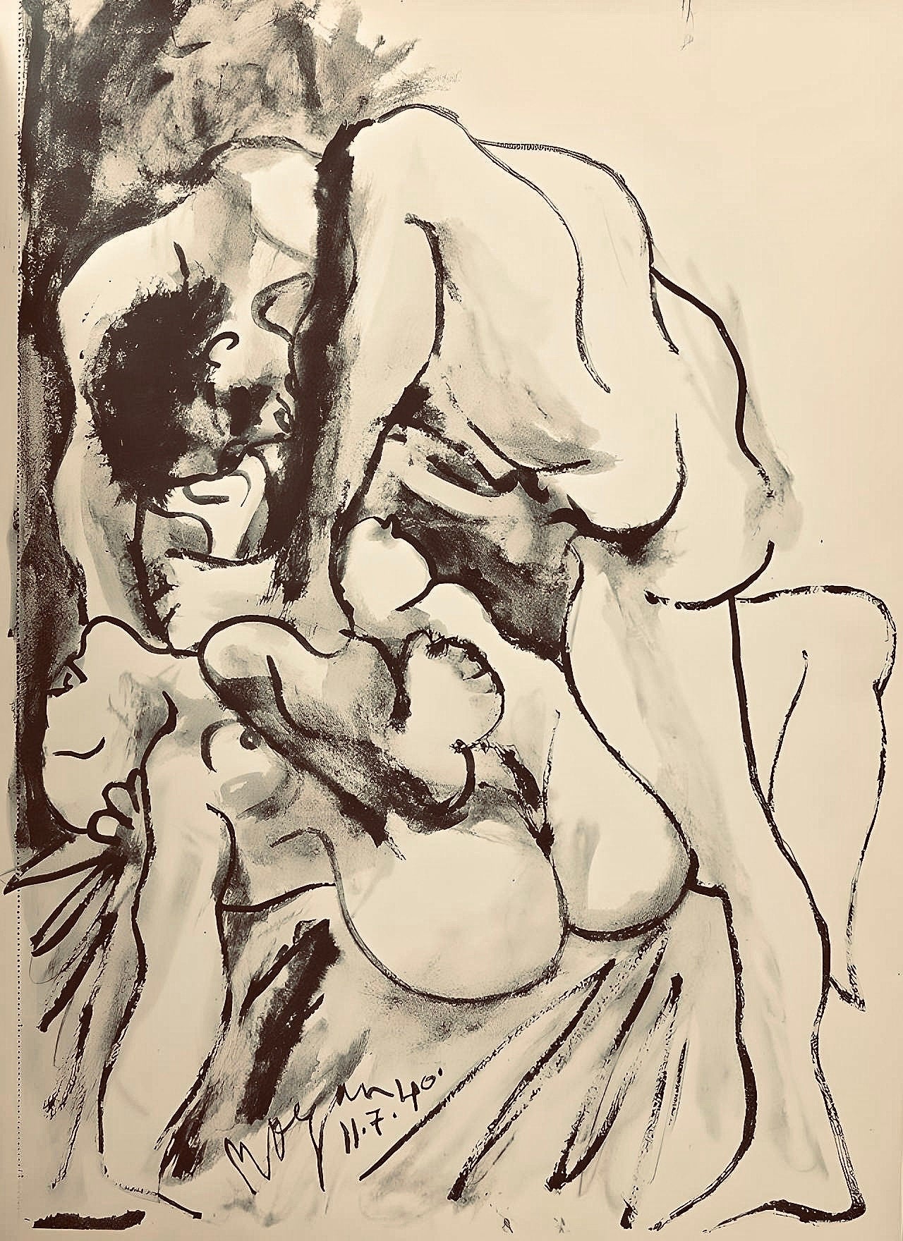 Pablo Picasso, Composition, Carnet de dessins de Picasso, Cahiers d’Art, Limited Edition Lithograph