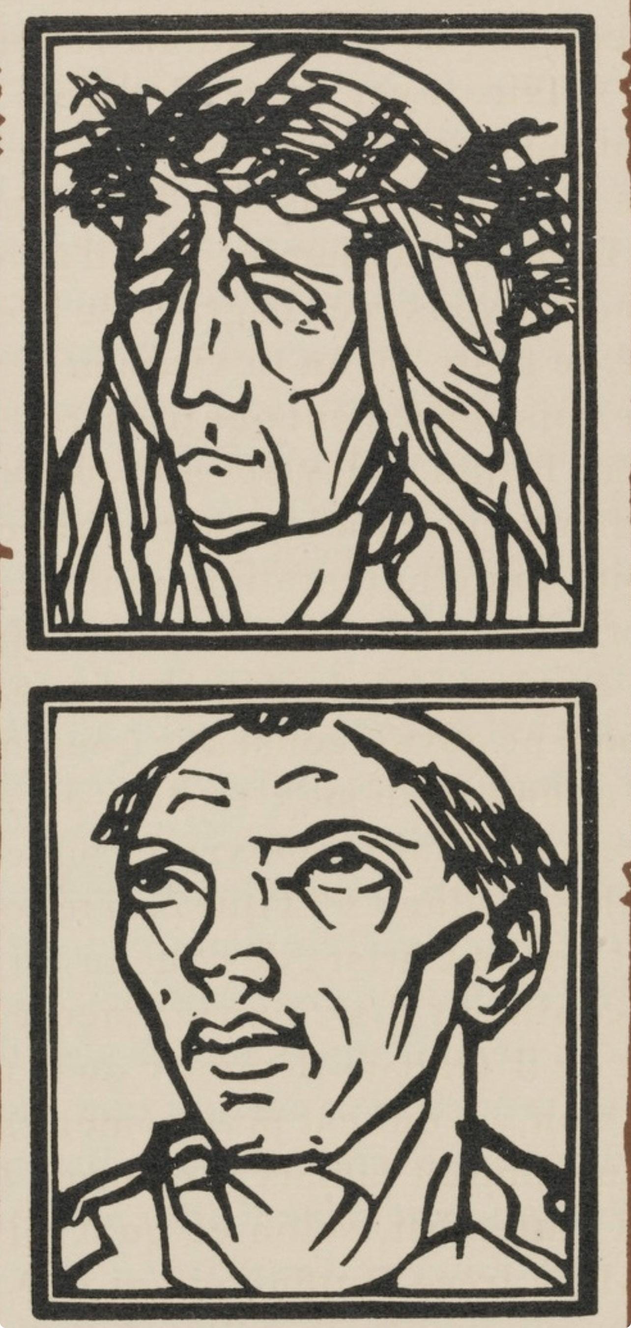 Émile Bernard, Composition (Morane, No. 100), Les Petites Fleurs de St. Françoise, Limited Edition Woodcut