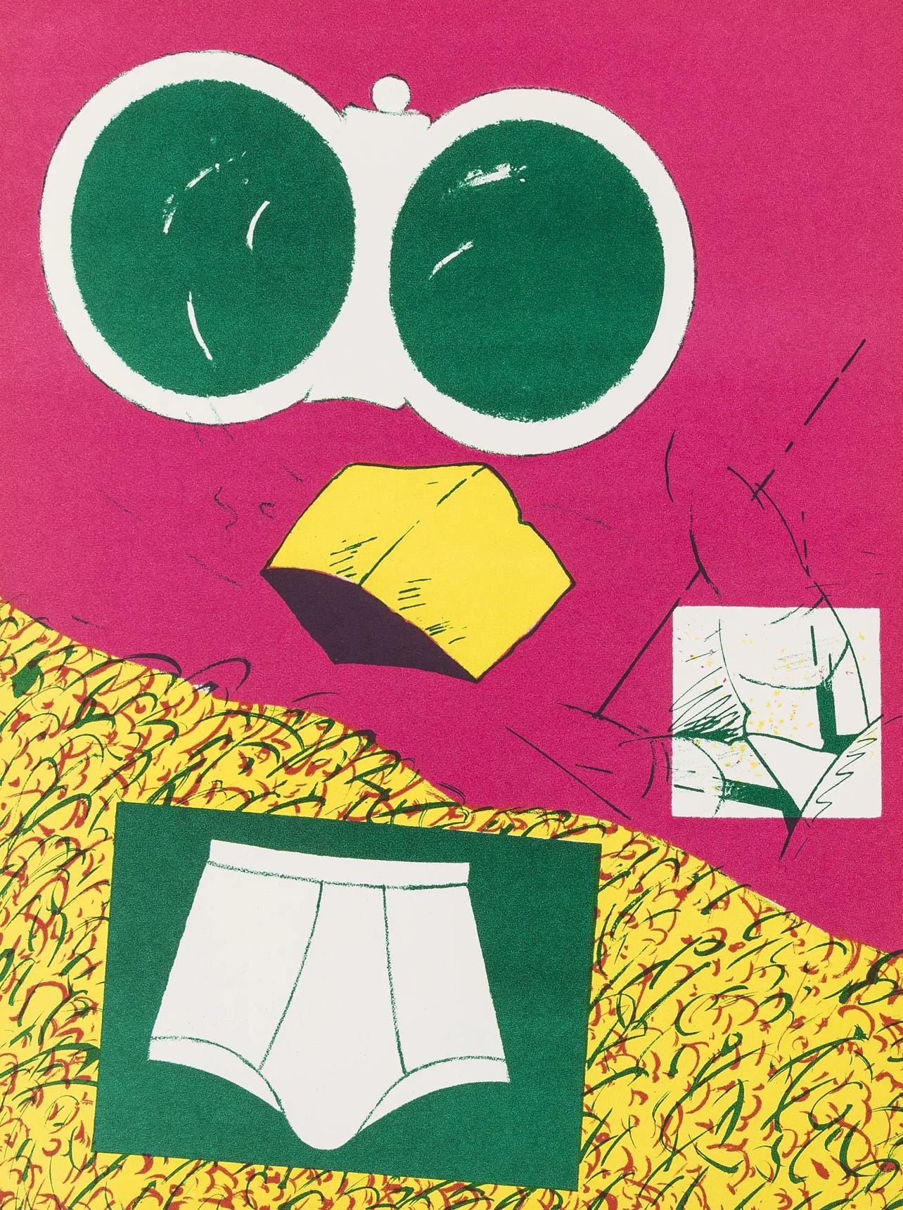 Hervé Télémaque, Composition, Suites nº8, Rencontres, Limited Edition Lithograph