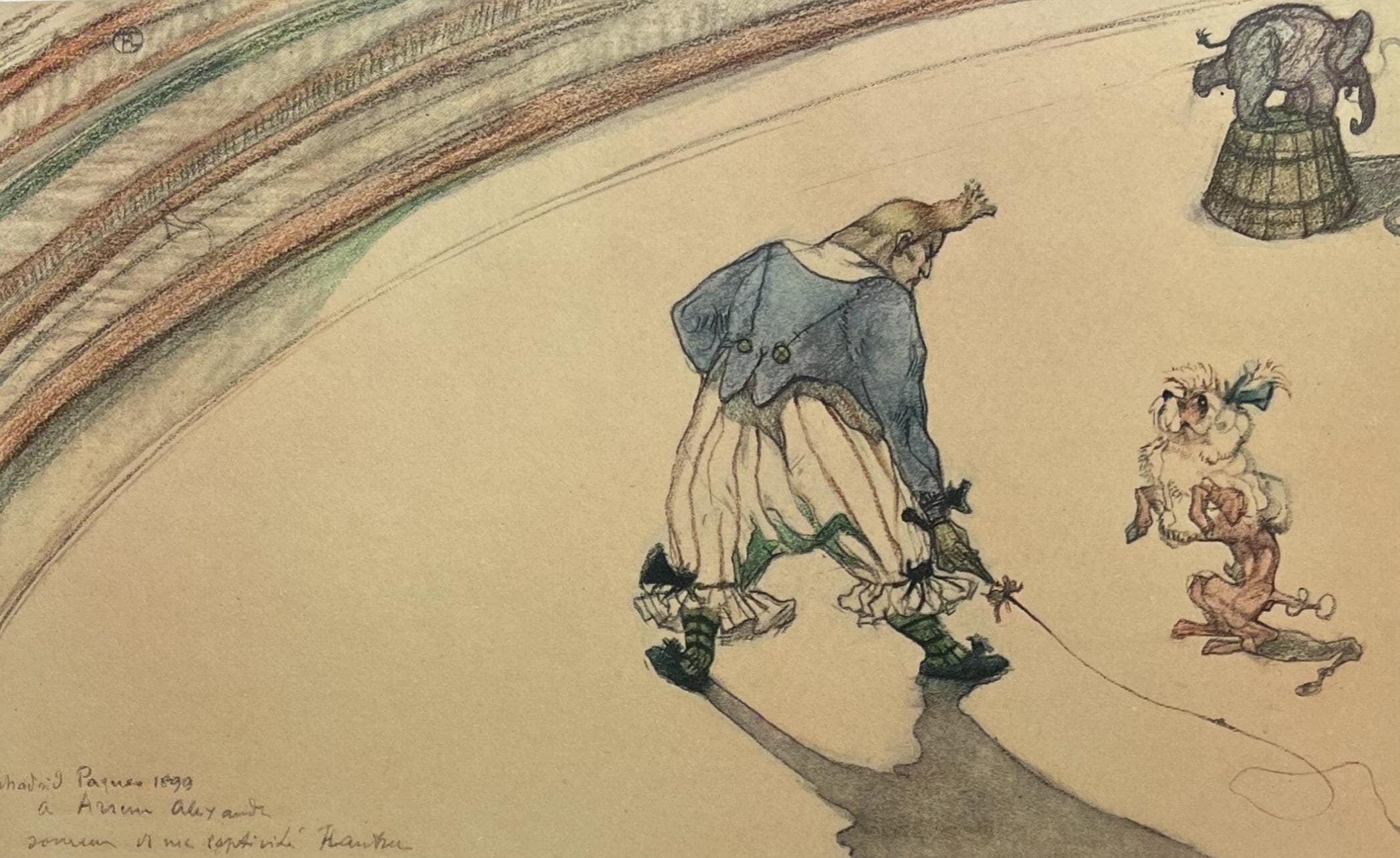 Henri de Toulouse-Lautrec, Clown Trainer, Henri de Toulouse-Lautrec, At the Circus, Limited Edition Lithograph