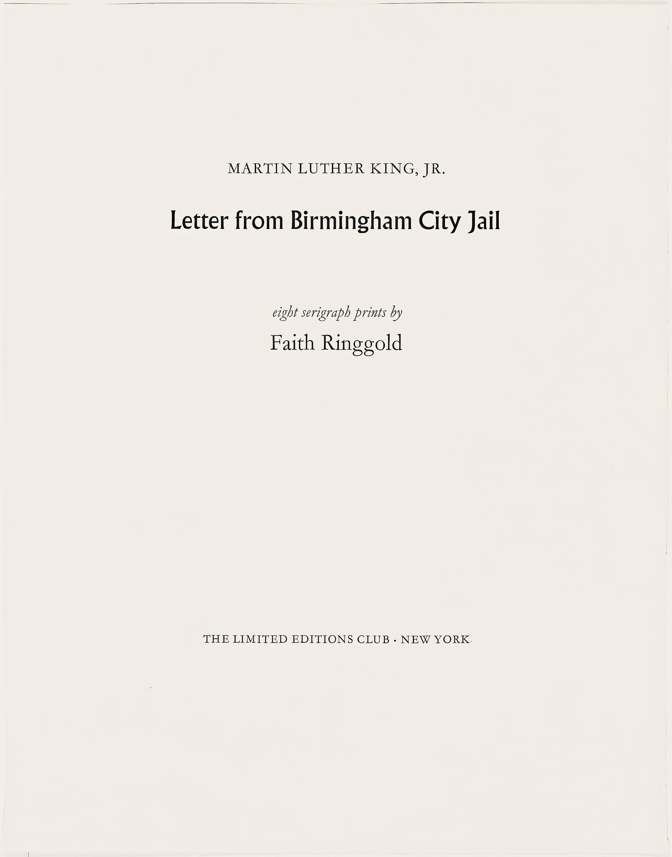 Faith Ringgold, Montgomery Bus Boycott, Letter from Birmingham City Jail, Limited Edition Silkscreen