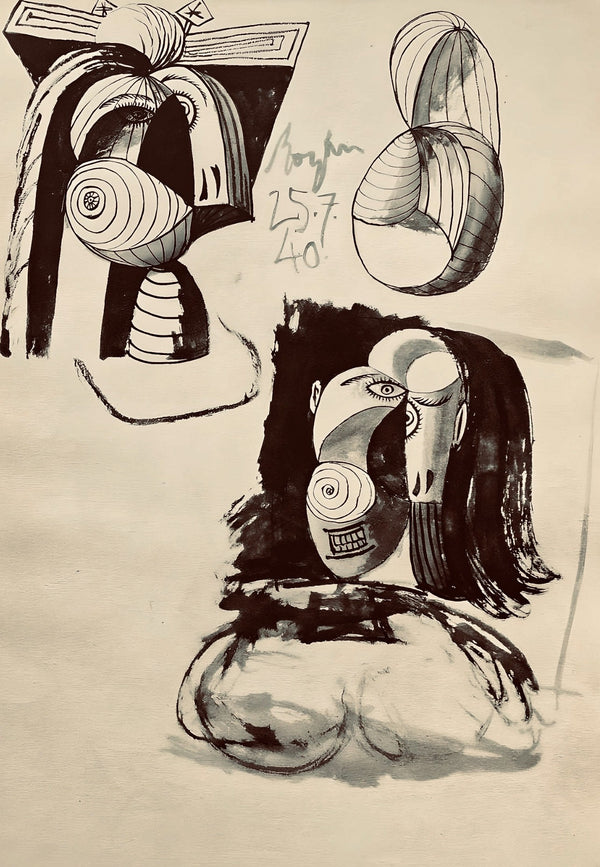 Pablo Picasso, Composition, Carnet de dessins de Picasso, Cahiers d’Art, Limited Edition Lithograph