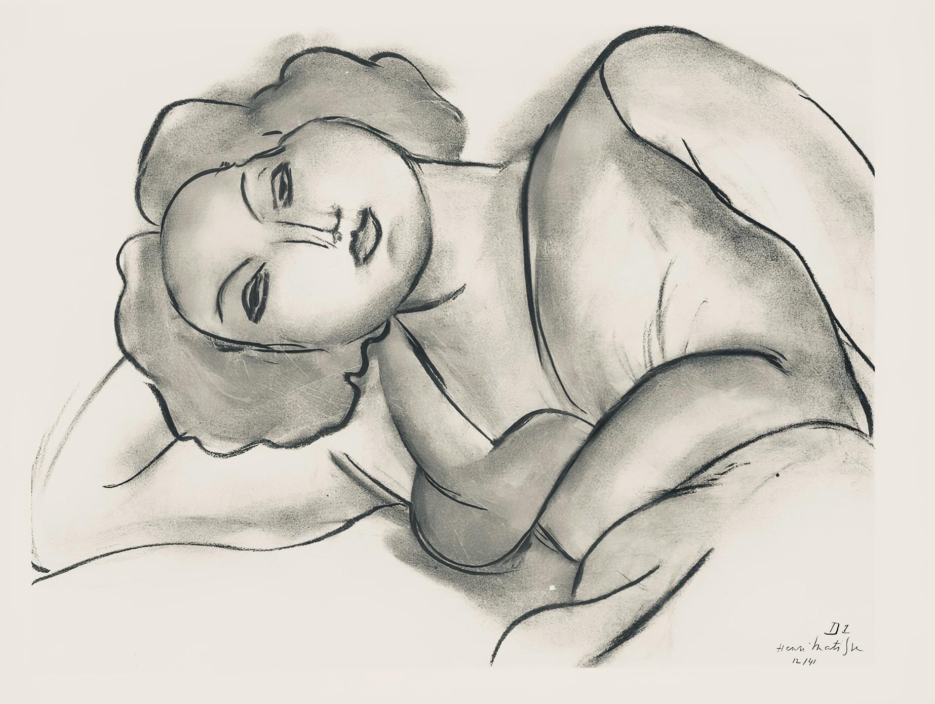 Henri Matisse, Série D, var. 1 (Duthuit 9), Henri Matisse, Dessins, Thèmes et variations, Limited Edition Lithograph